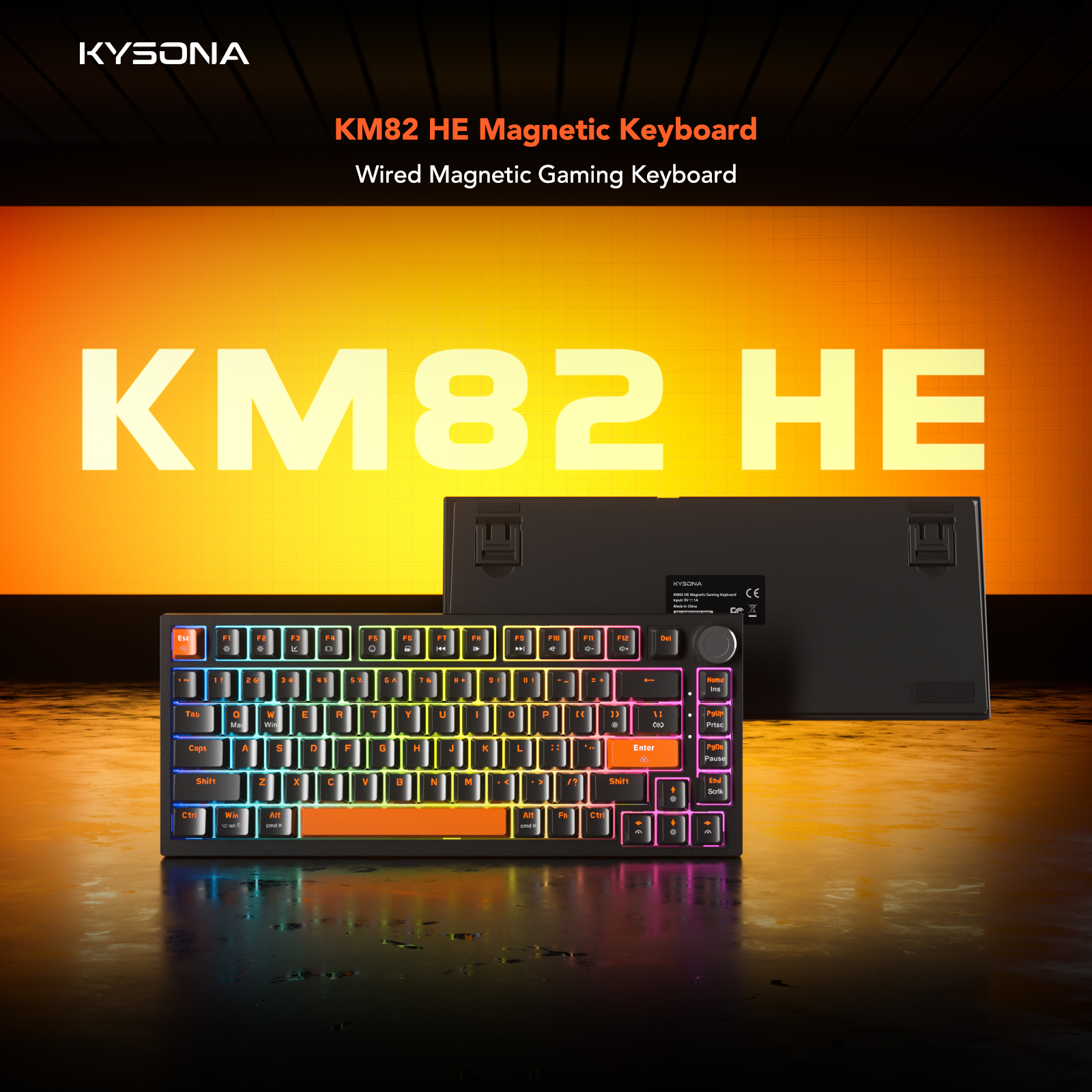 Gaming Keyboard No Number Pad - KYSONA KM82 HE Wired Gaming Keyboard