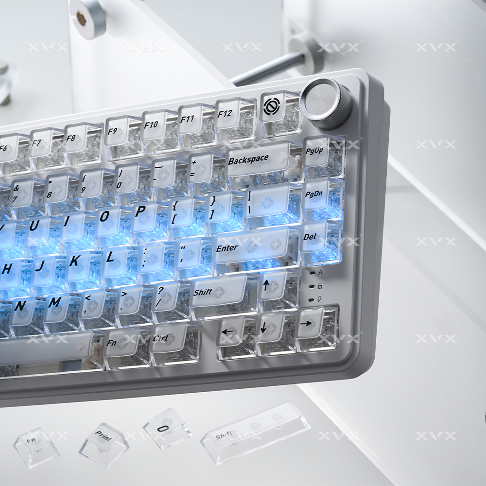 Gaming Keyboard No Rgb - XVX Crystal Transparent Keycaps Black Cherry