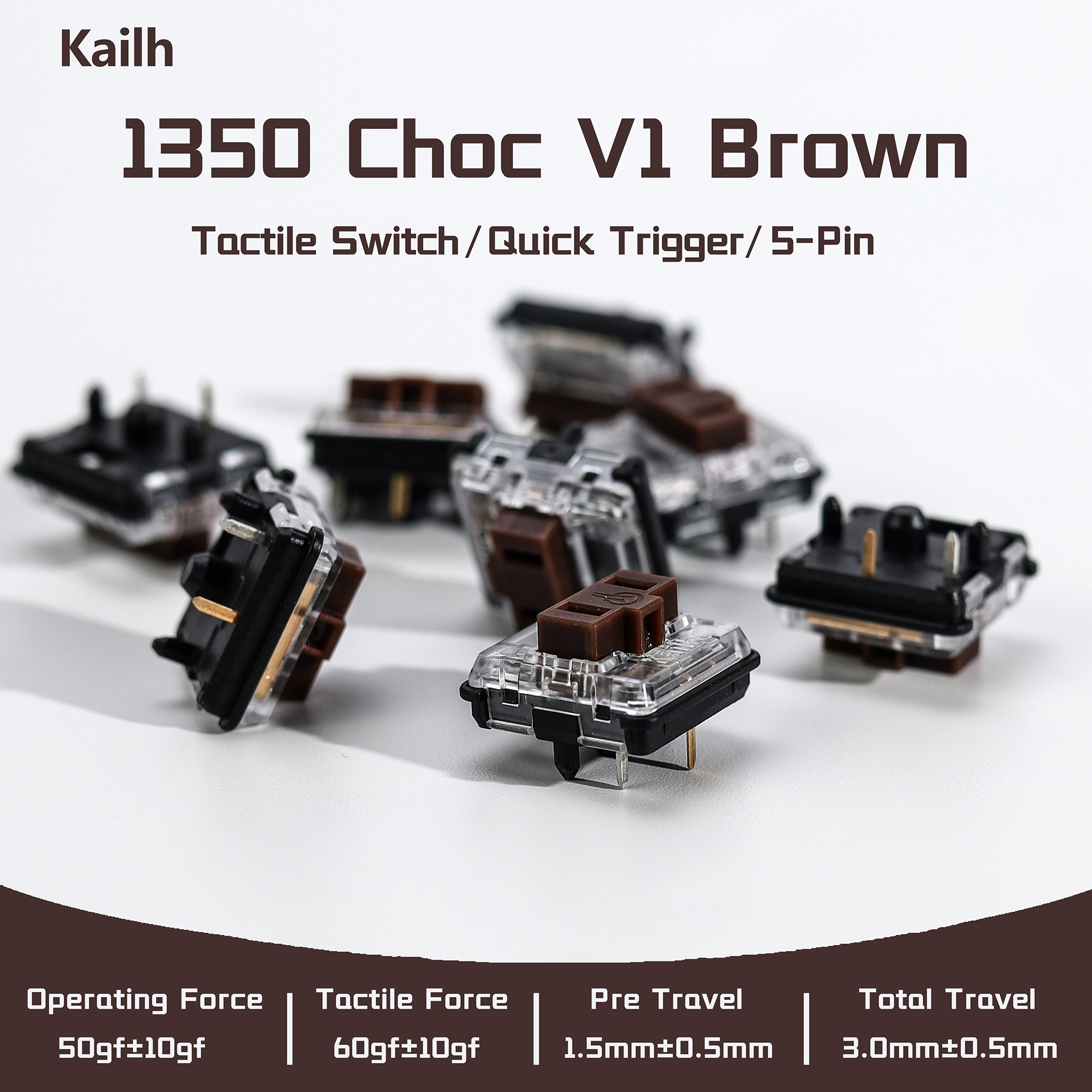 Gaming Keyboard No Rgb - Kailh 1350 Choc V1 Brown Switch