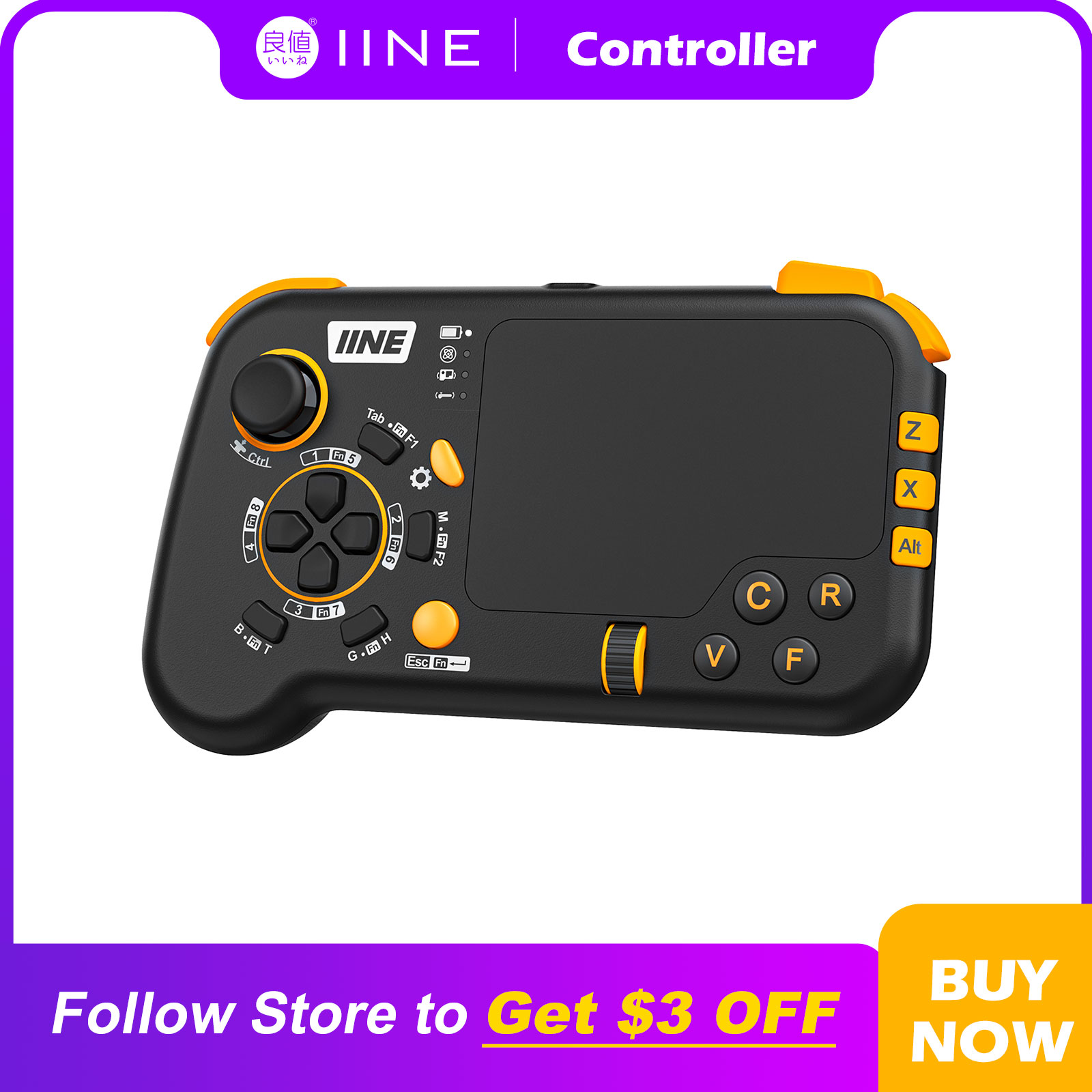 Gaming Keyboard Extension - IINE Ungrade Wireless Mouse-Pad Controller As