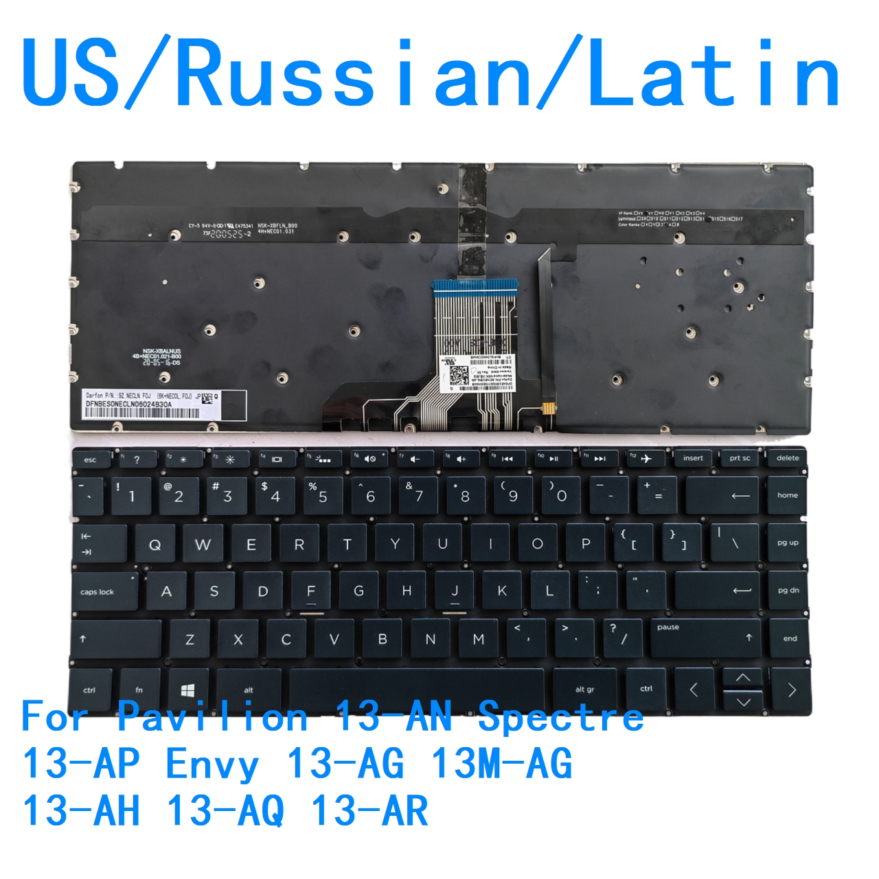 Gaming Keyboard Hp - New US Russian Latin language Backlit