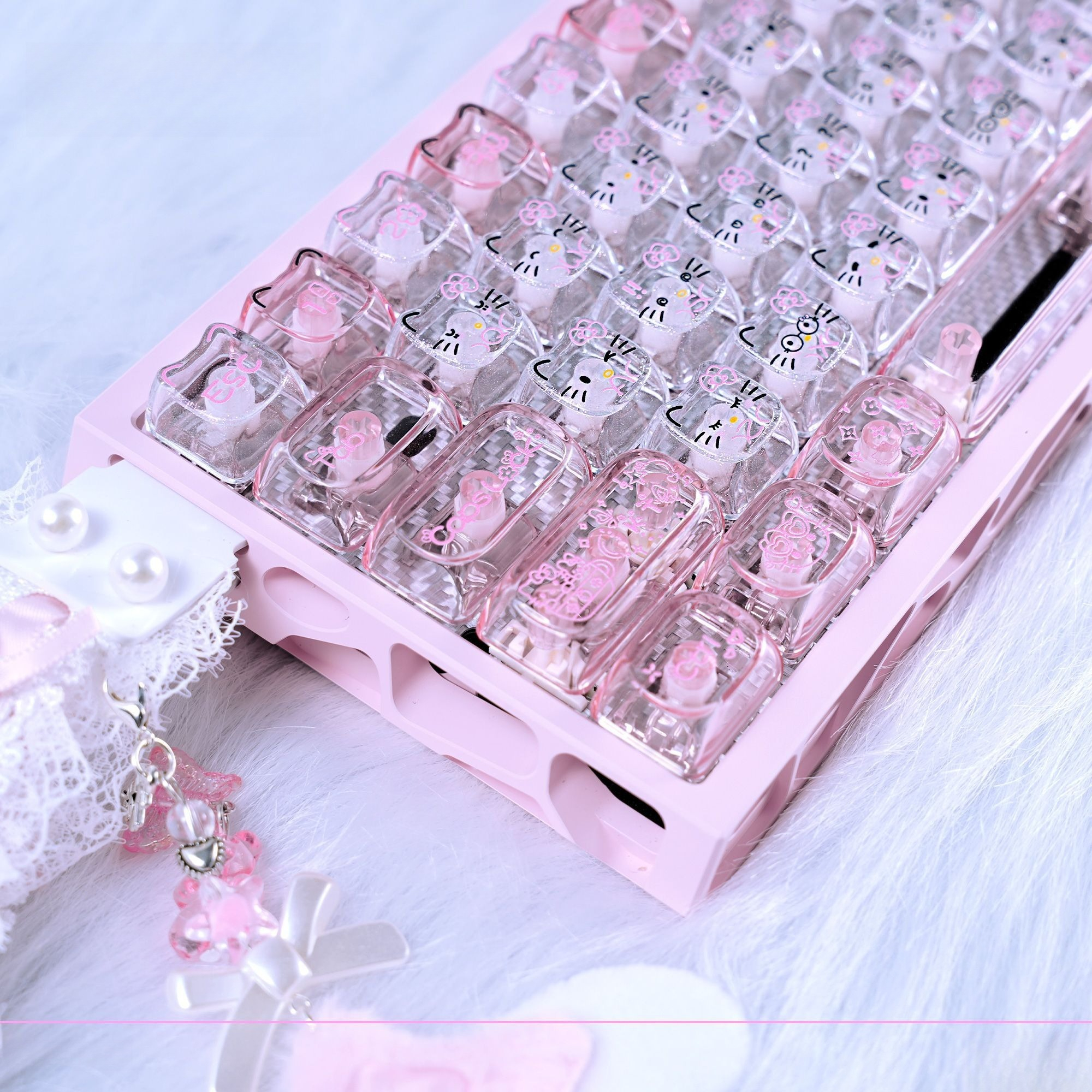 Anime Sanrio Hello Kitty Trans - Gaming Keyboard No Rgb ulasan dan harga