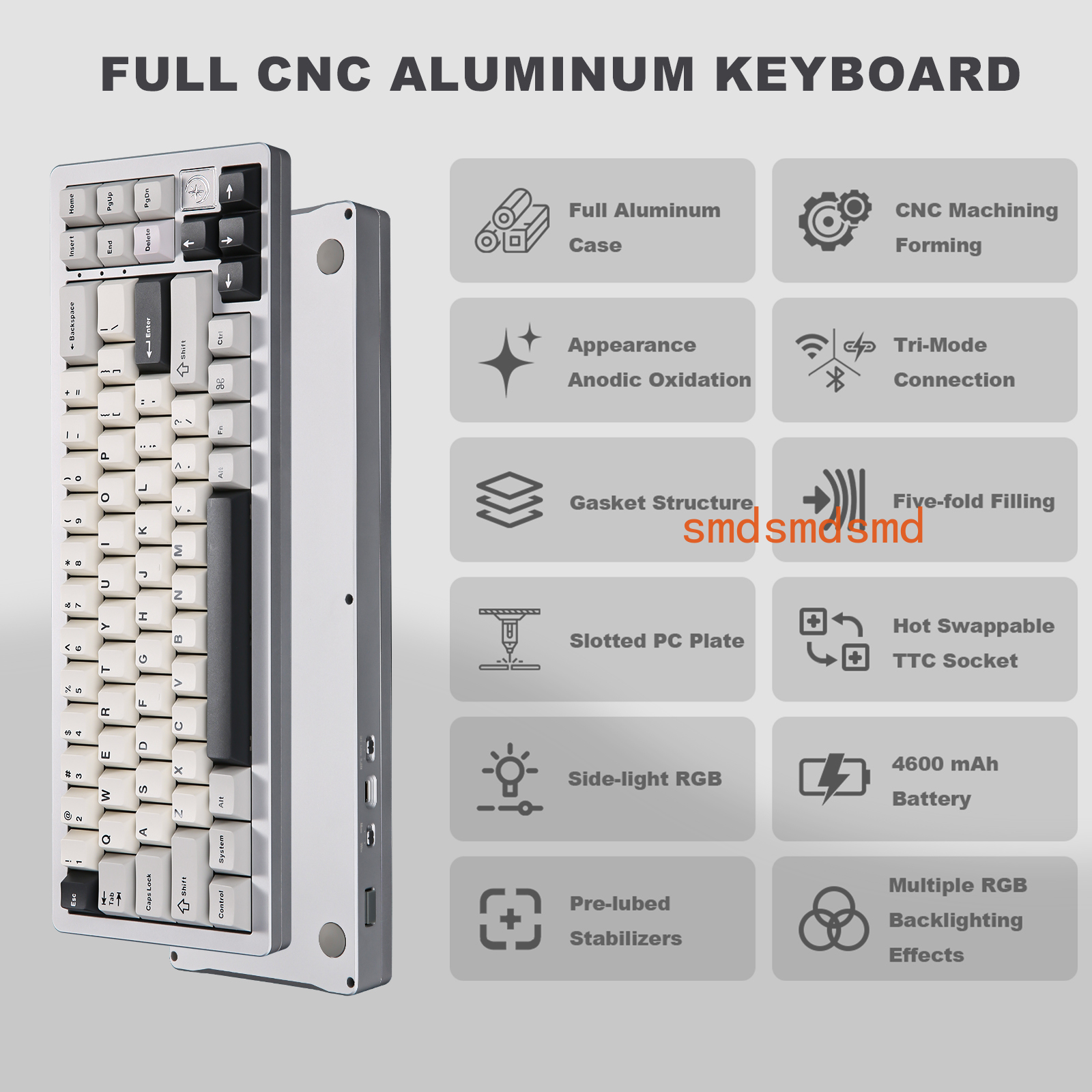 AL71 Silver CNC Aluminum Mecha - Gaming Keyboard Mechanical Wireless ulasan dan harga