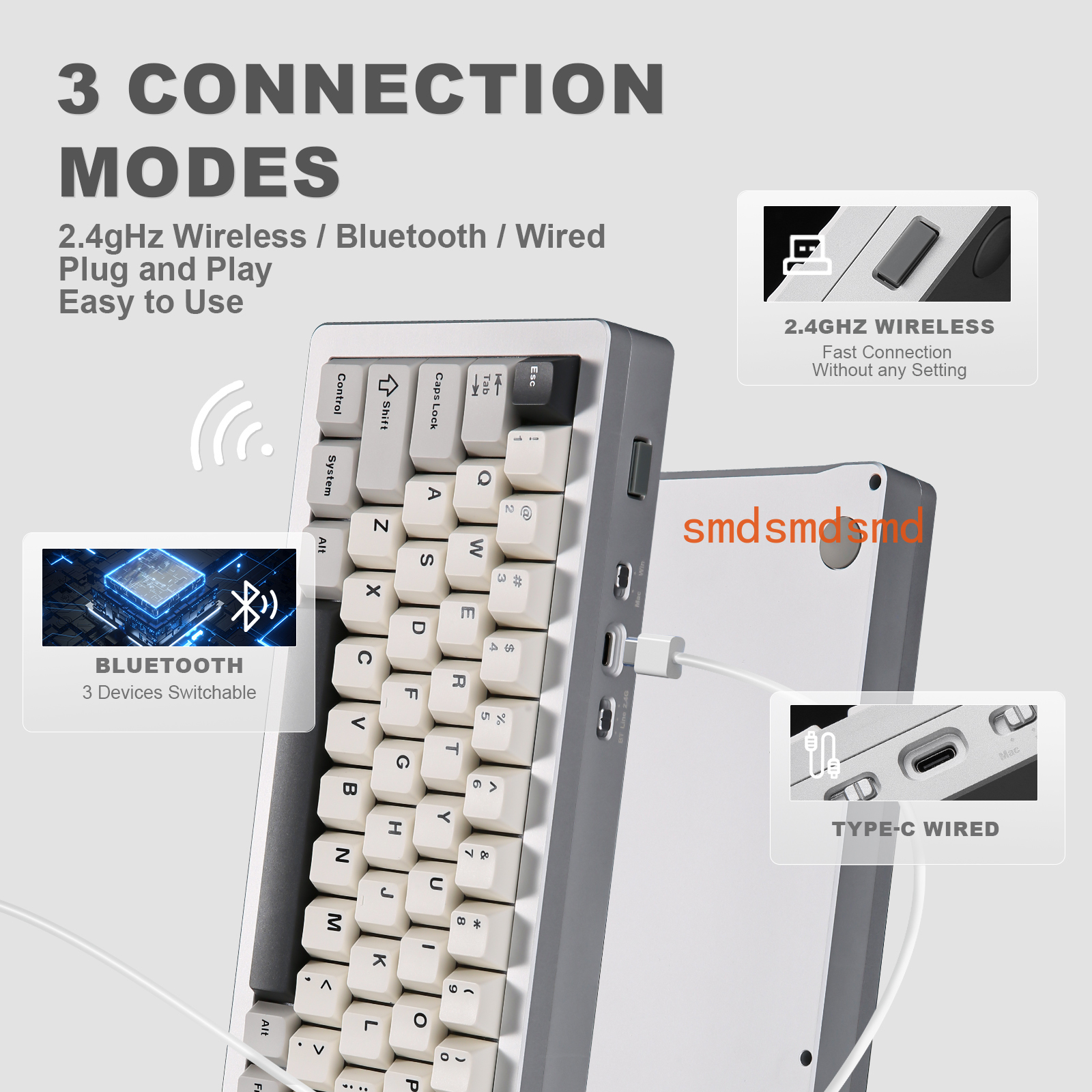 AL71 Silver CNC Aluminum Mecha - Gaming Keyboard Mechanical Wireless ulasan dan harga