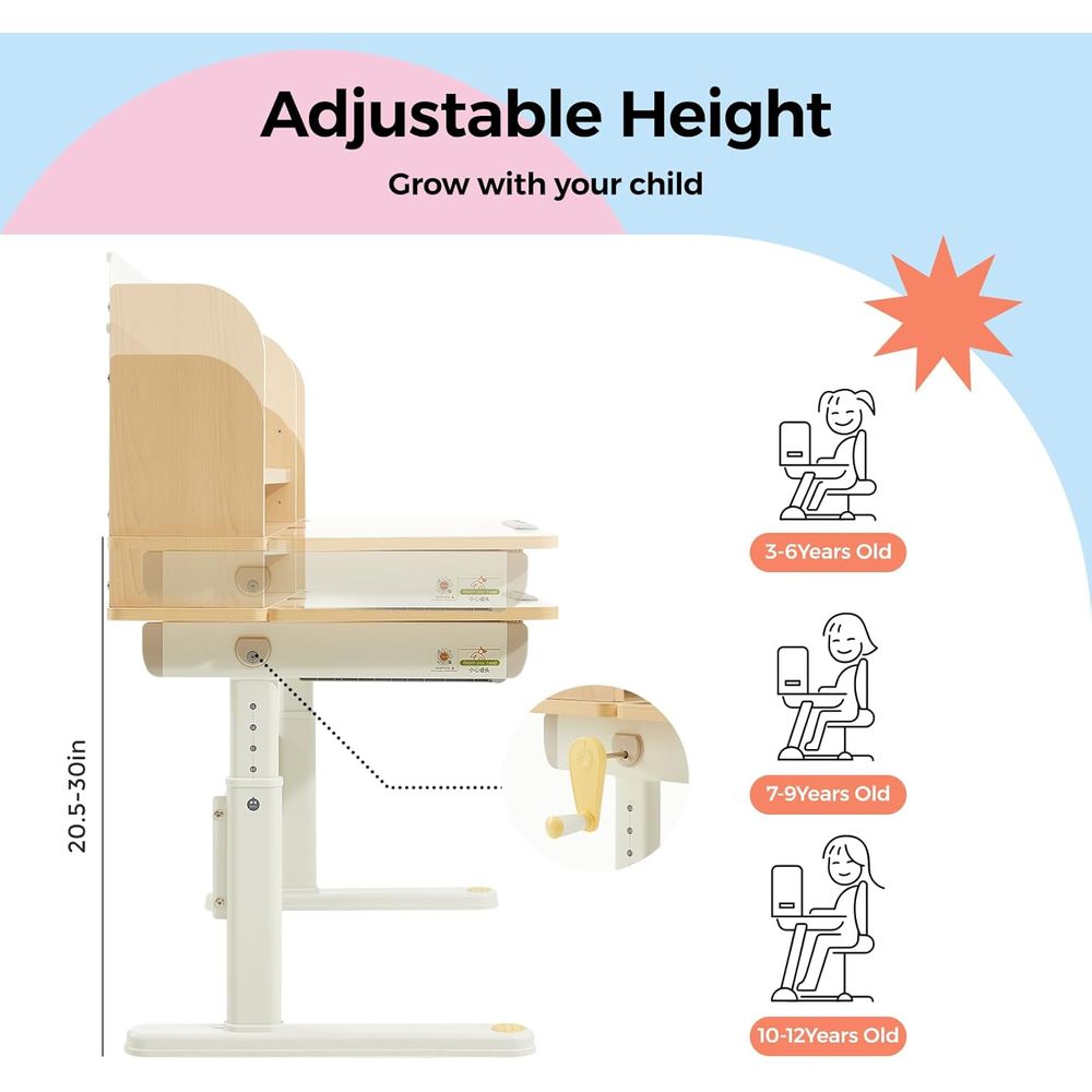 Adjustable Wooden Kids Desk wi - Wrist Rest Wood ulasan dan harga