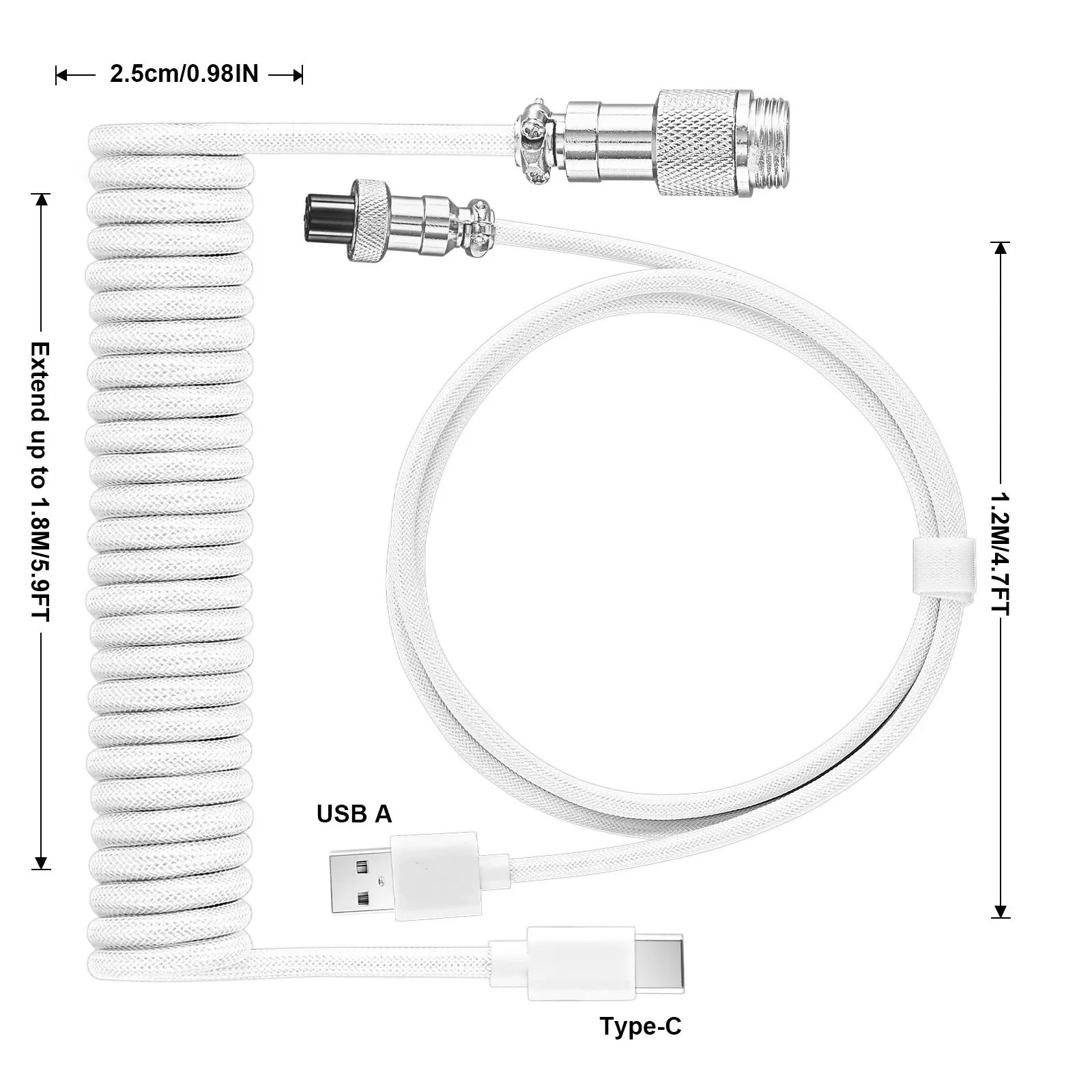 New Type C Coiled Cable USB Av - Gaming Keyboard Types ulasan dan harga