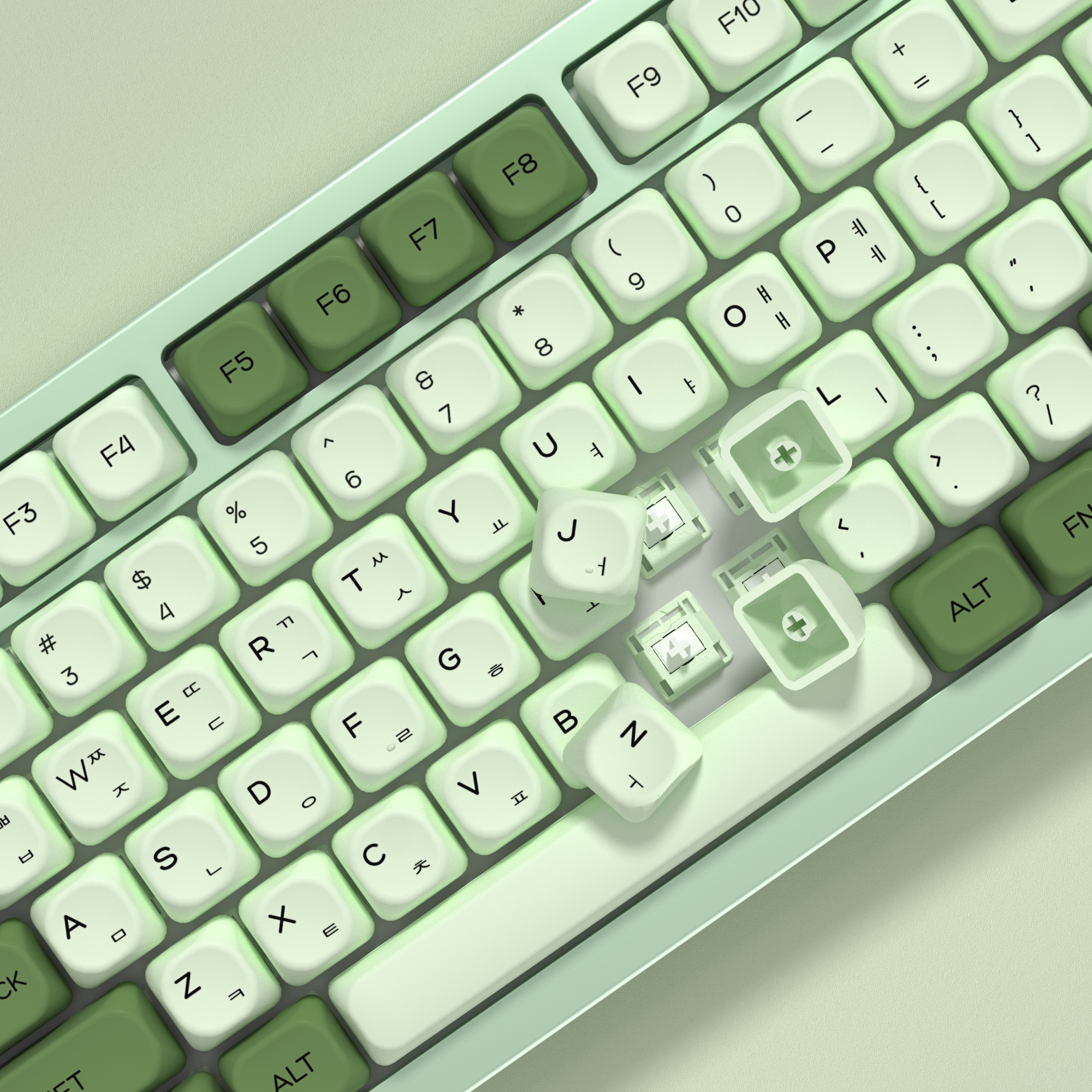 KBDiy Matcha Korean Keycap Gre - Gaming Keyboard No Number Pad ulasan dan harga