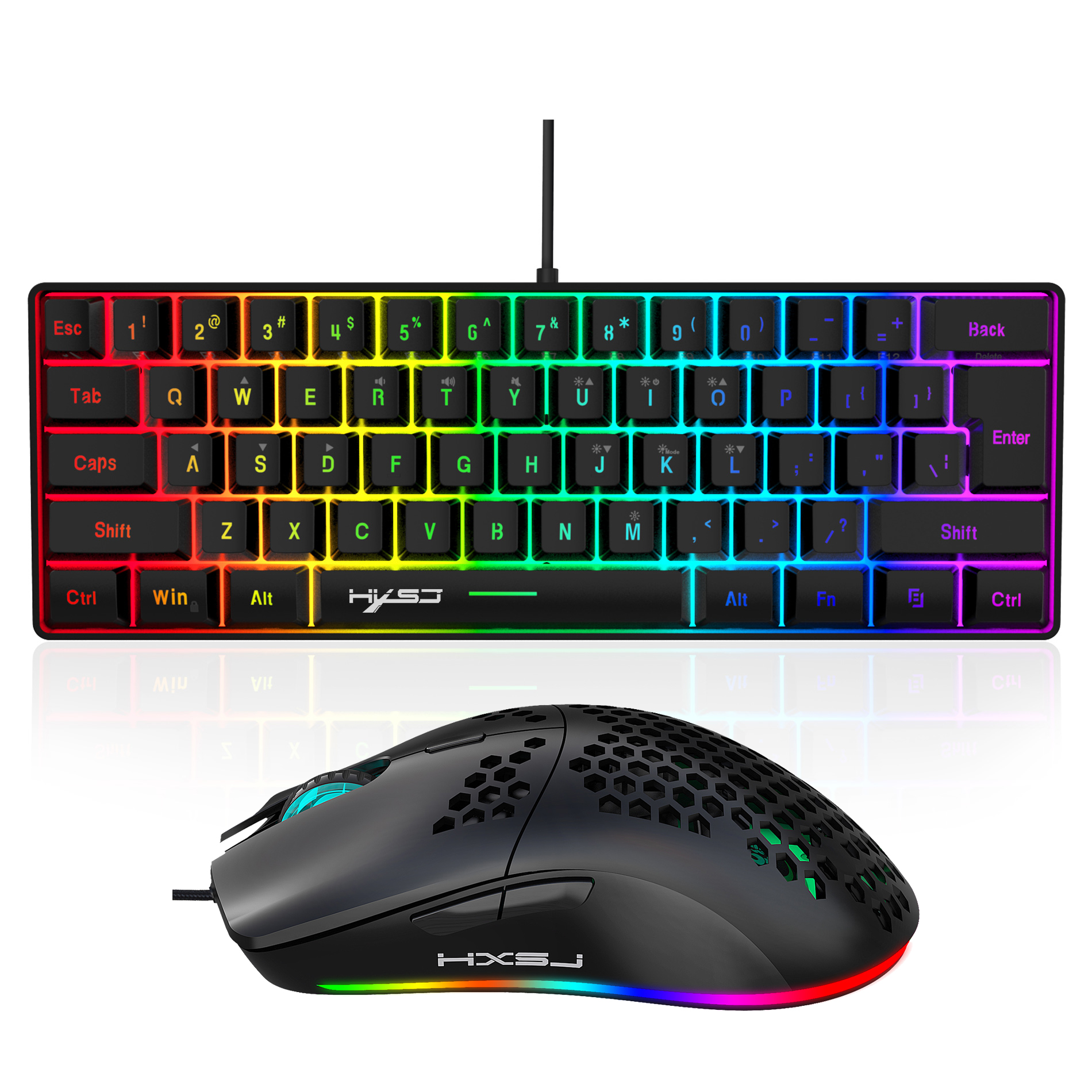 Hot selling HXSJ 61 keys V700  - Gaming Keyboard Extension ulasan dan harga