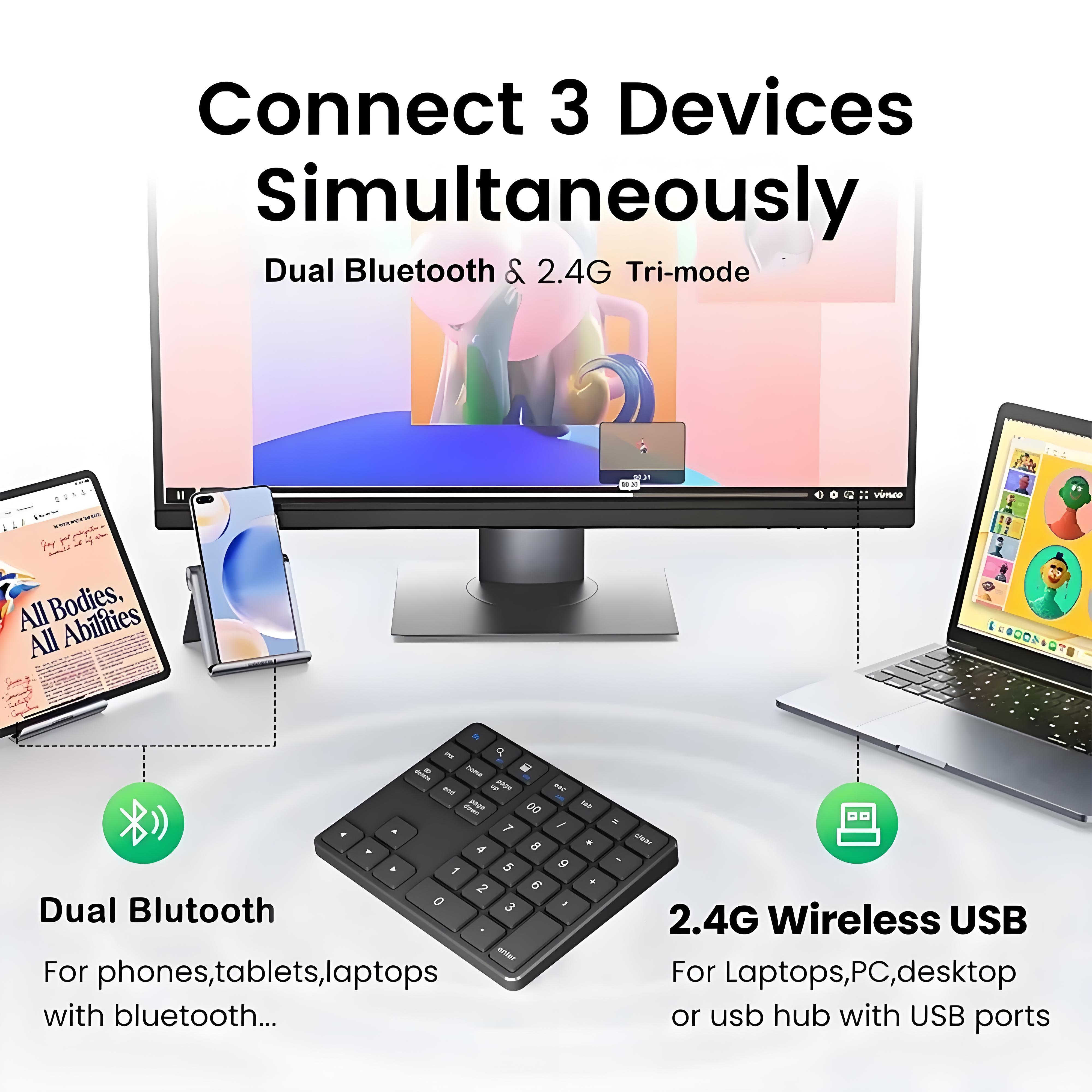 2.4Ghz Bluetooth Numeric Keypa - Gaming Keyboard Mini Mechanical ulasan dan harga