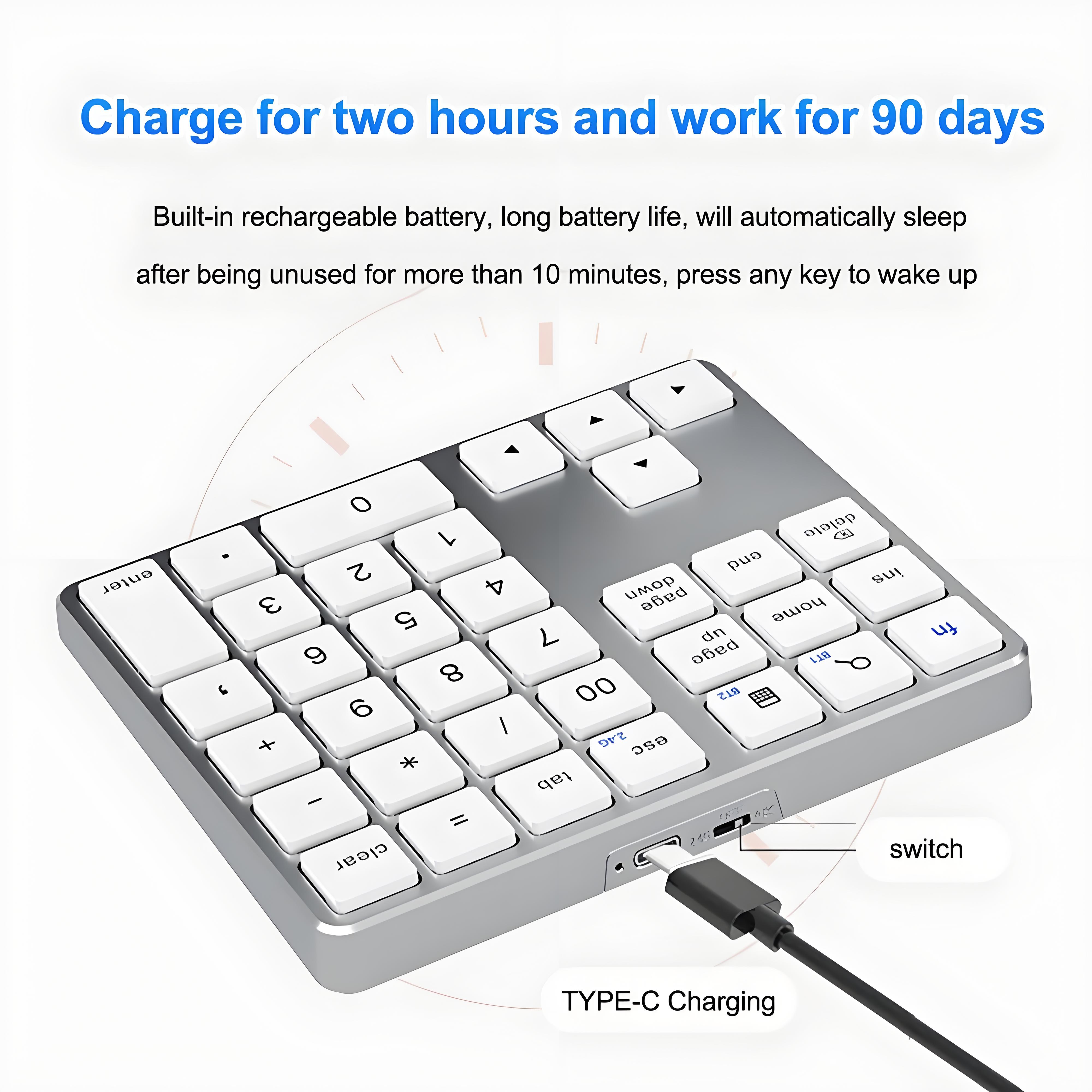 2.4Ghz Bluetooth Numeric Keypa - Gaming Keyboard Mini Mechanical ulasan dan harga