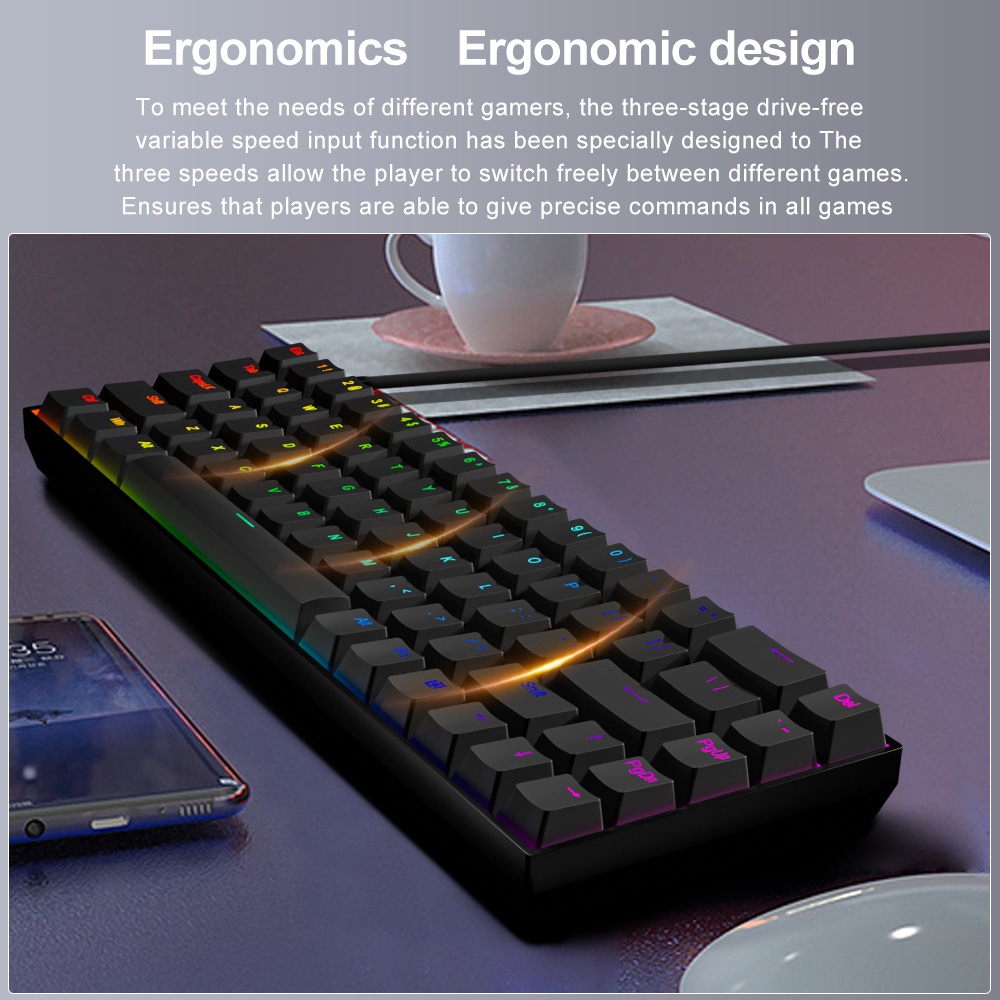 E-YOOSO Z686 RGB USB 60% Mini  - Gaming Keyboard E Yooso ulasan dan harga
