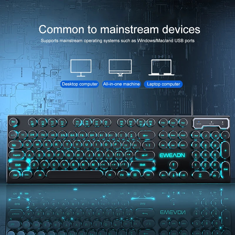 Retro Punk Mechanical Feel Key - Gaming Keyboard Mechanical Wireless ulasan dan harga