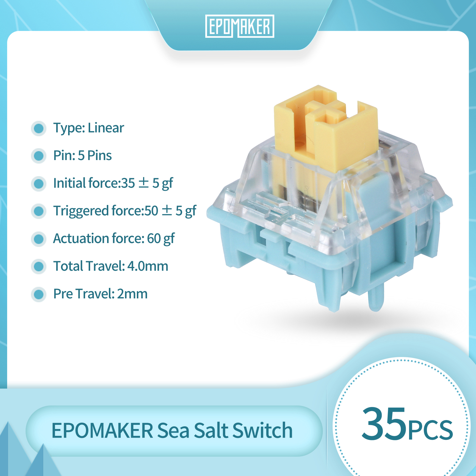 35 Pieces EPOMAKER Sea Salt Si - Gaming Keyboard Mechanical Wireless ulasan dan harga