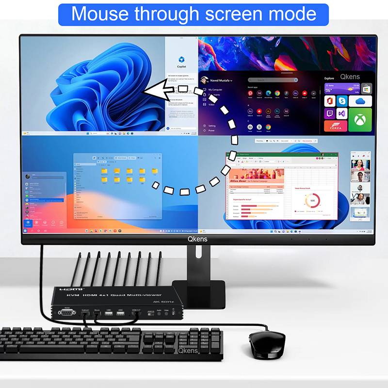 4K 60Hz HDMI Multiviewer 4x1 U - Gaming Keyboard And Mouse For Xbox ulasan dan harga