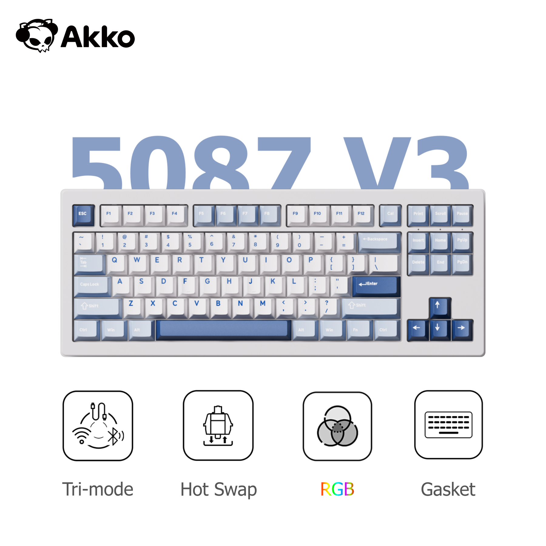 Akko 5087 V3 Tri-mode Keyboard - Gaming Keyboard Tkl ulasan dan harga
