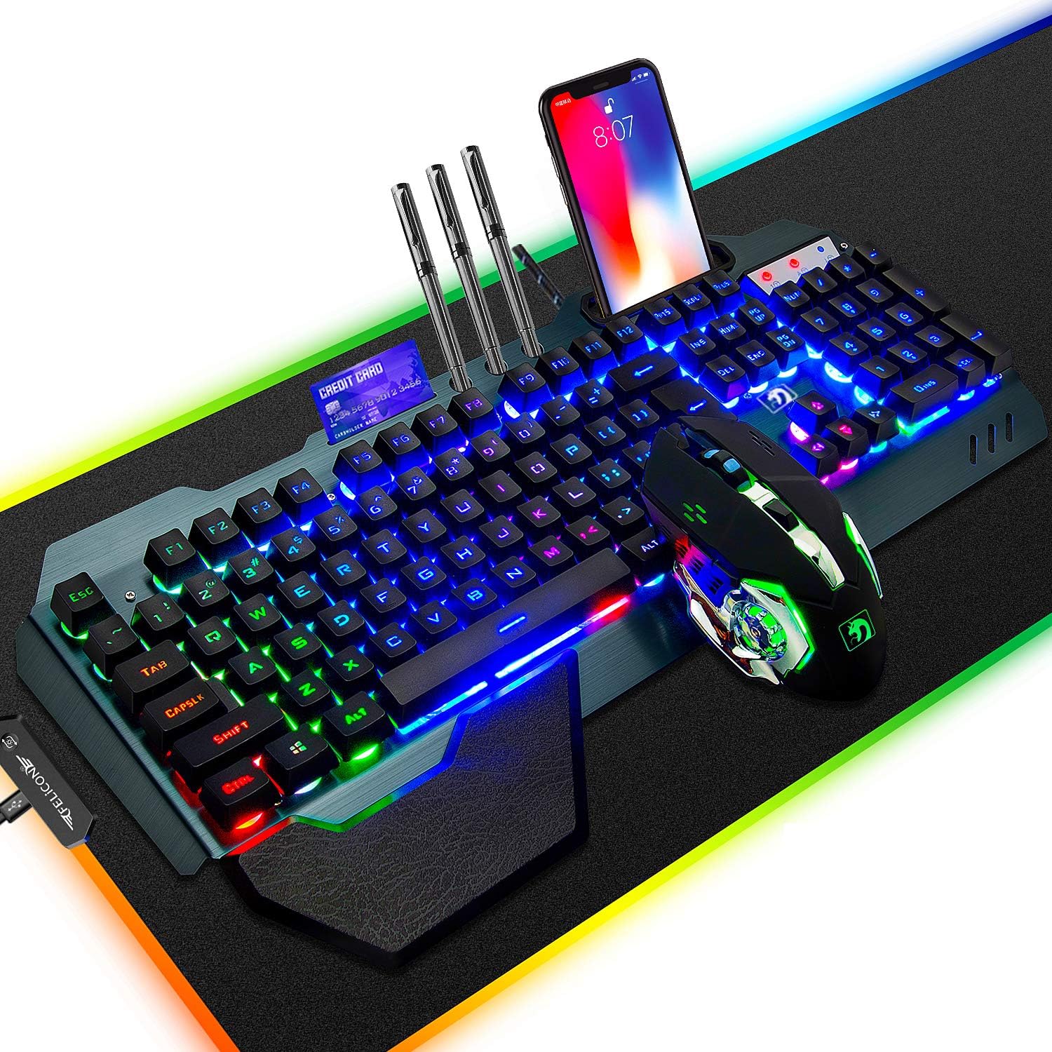 RGB Gaming Keyboard Mouse Comb - Gaming Keyboard No Number Pad ulasan dan harga