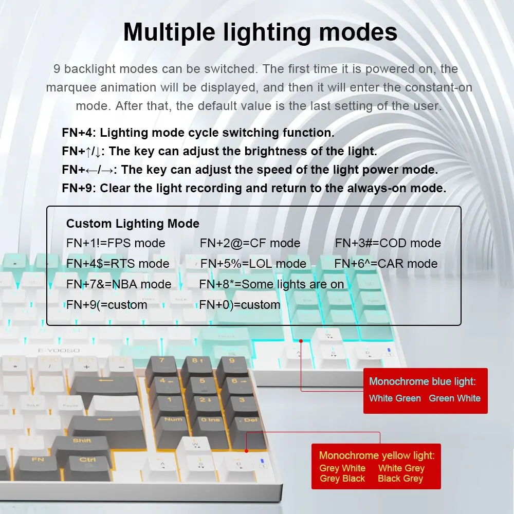 E-YOOSO Z13 USB Mechanical Gam - Gaming Keyboard E Yooso ulasan dan harga
