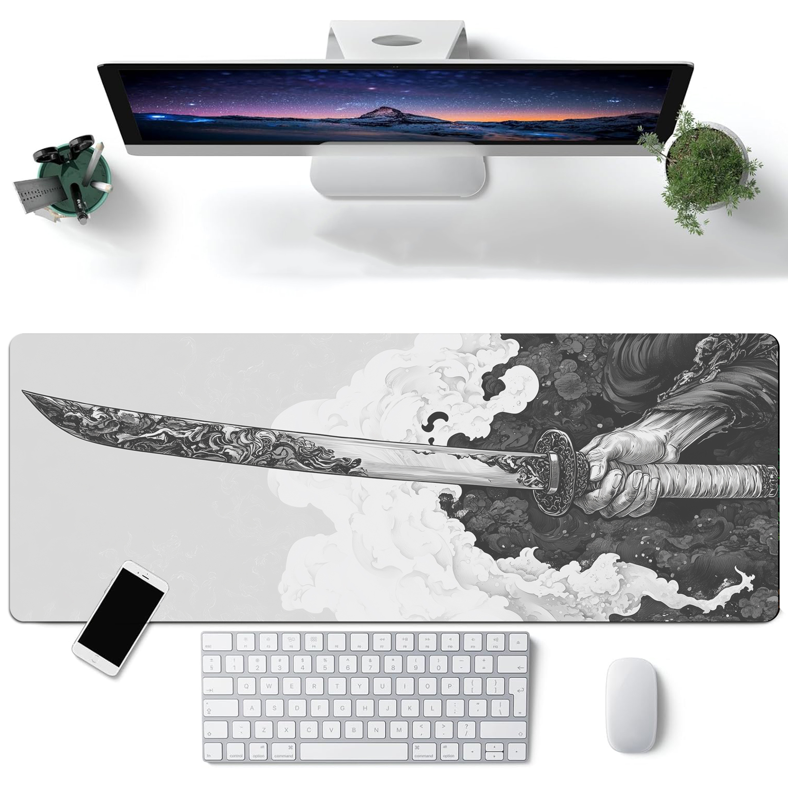 Black And White Comic Wind Swo - Keyboard Gaming Black ulasan dan harga