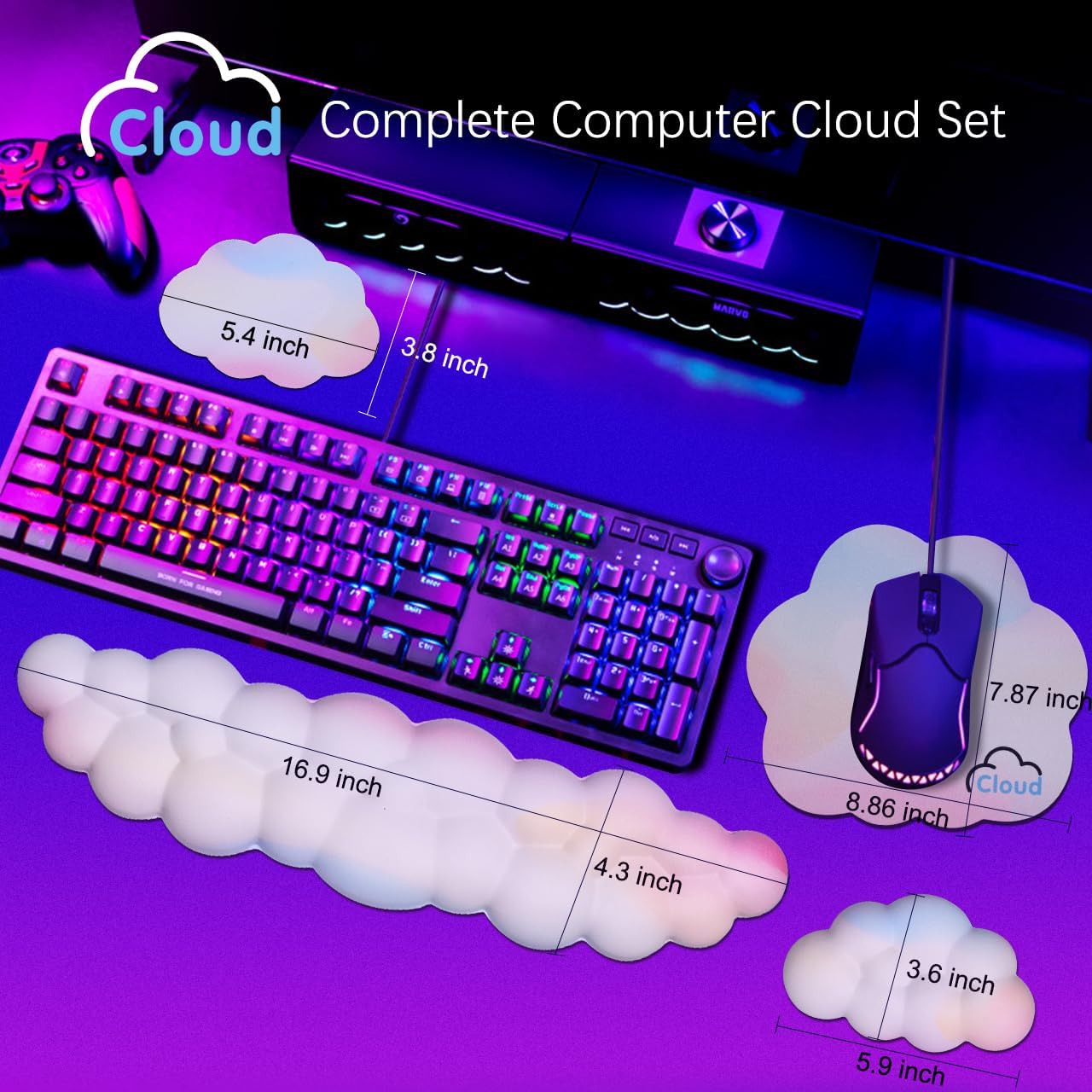 Ergonomic Cloud Wrist Rest wit - Gaming Keyboard Types ulasan dan harga