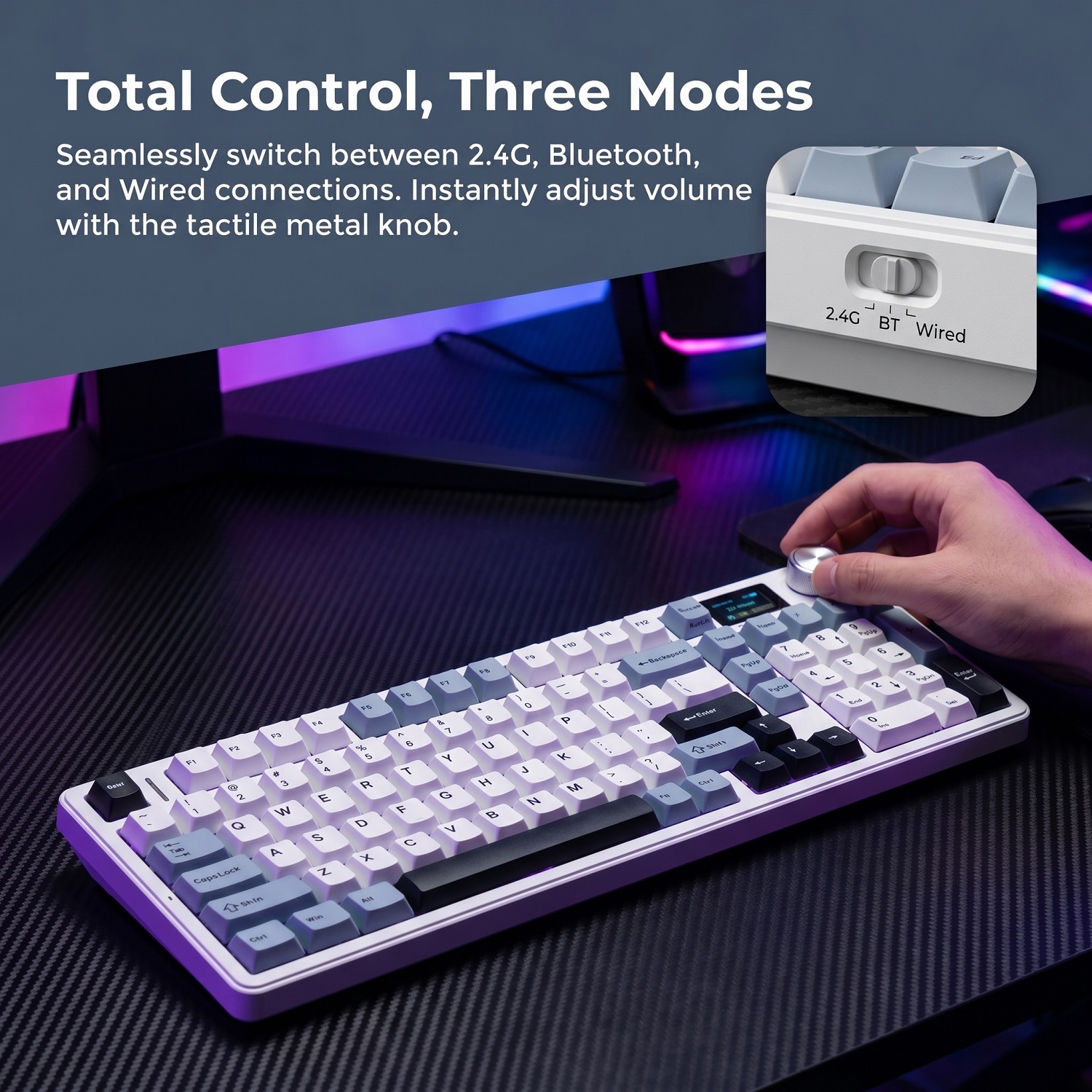 New AULA F99 Max Gasket Mechan - Gaming Keyboard Mechanical Wireless ulasan dan harga