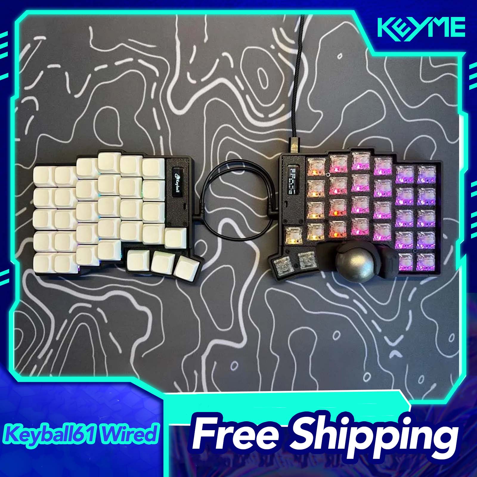 Keyball 39/44/61 Split Keyboar - Gaming Keyboard Extension ulasan dan harga