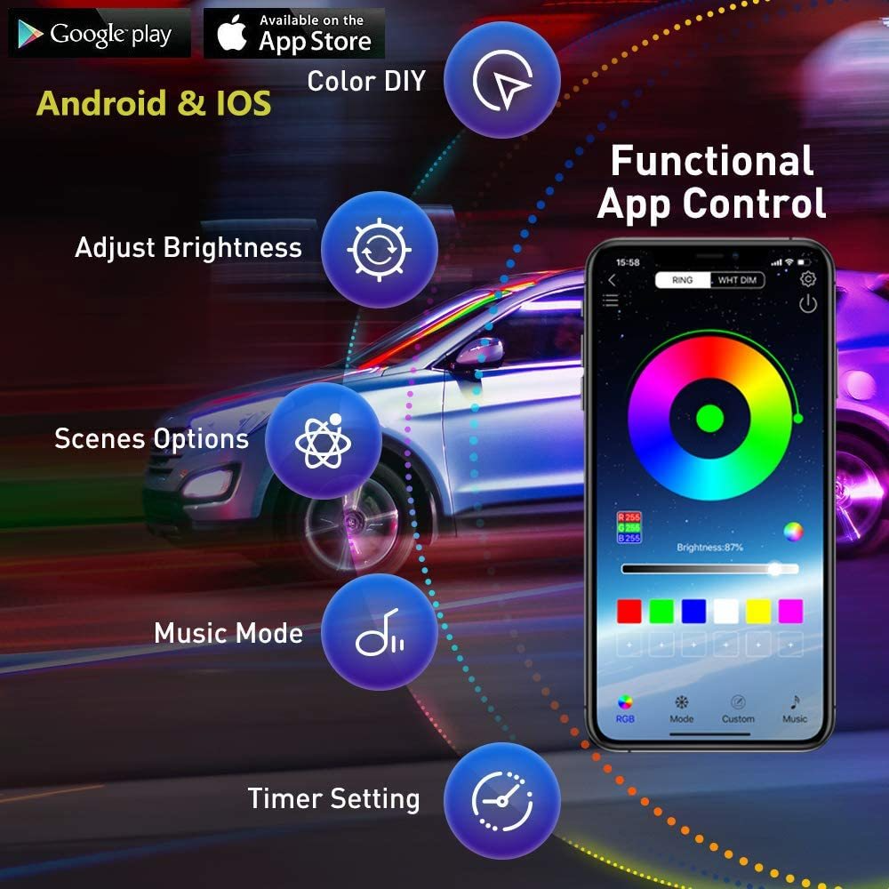 Neon LED Car Bottom Underglow  - Rgb Underglow Strip ulasan dan harga