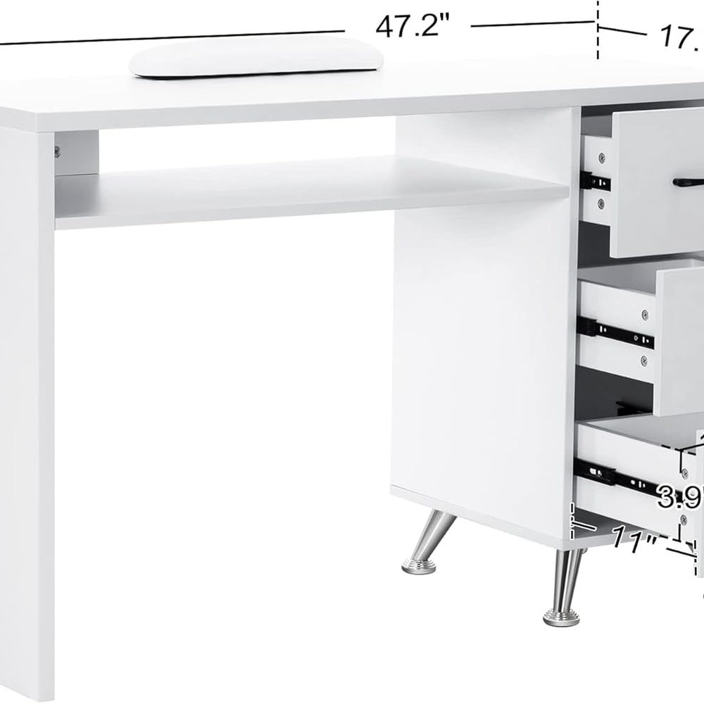 Manicure Table with Drawers Na - Wrist Rest Wood ulasan dan harga