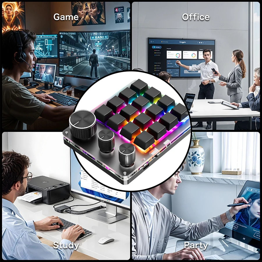 16-Key Custom Mechanical Keybo - Gaming Keyboard Mini Mechanical ulasan dan harga