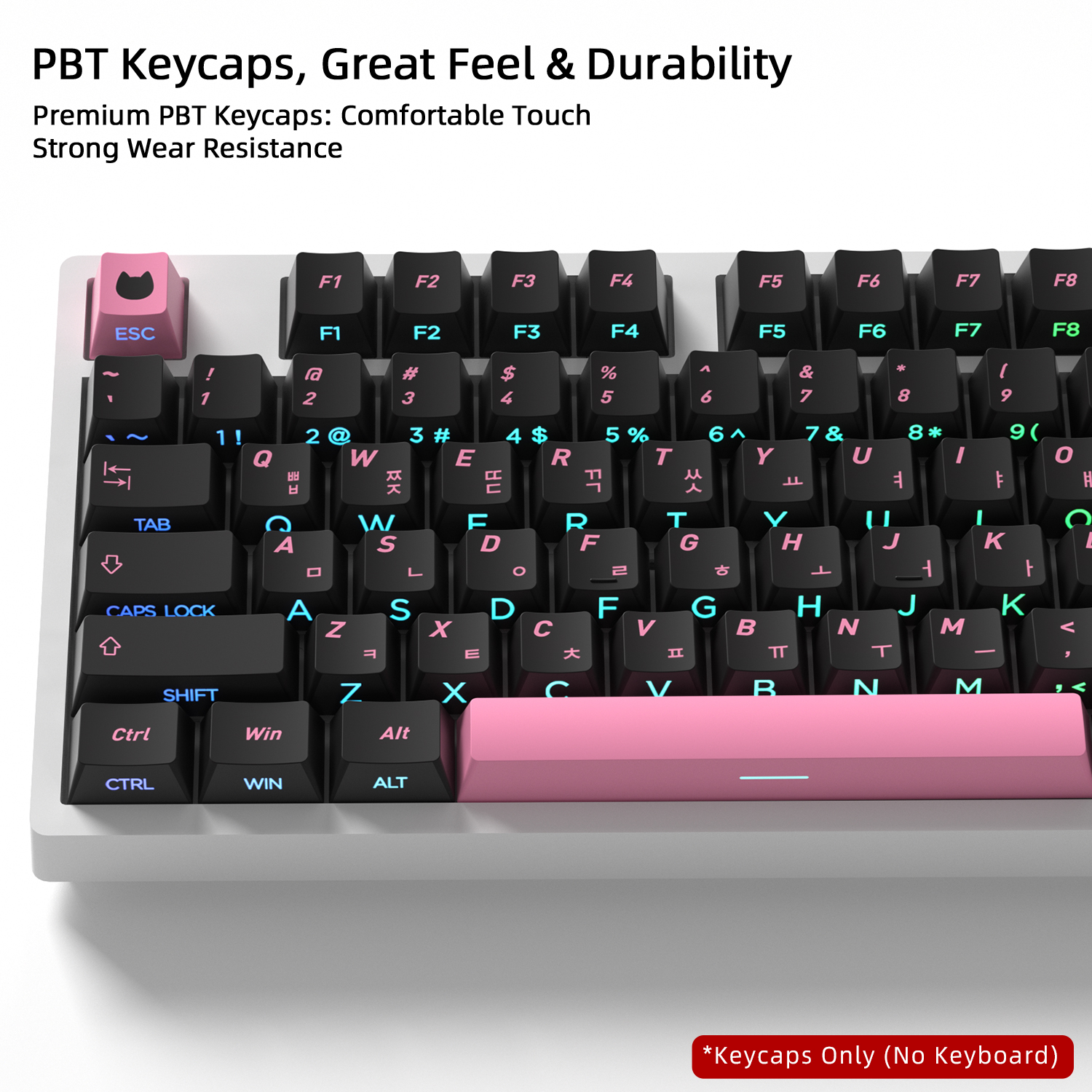 Cute Cat Side Printed Korean K - Keyboard Gaming Black ulasan dan harga