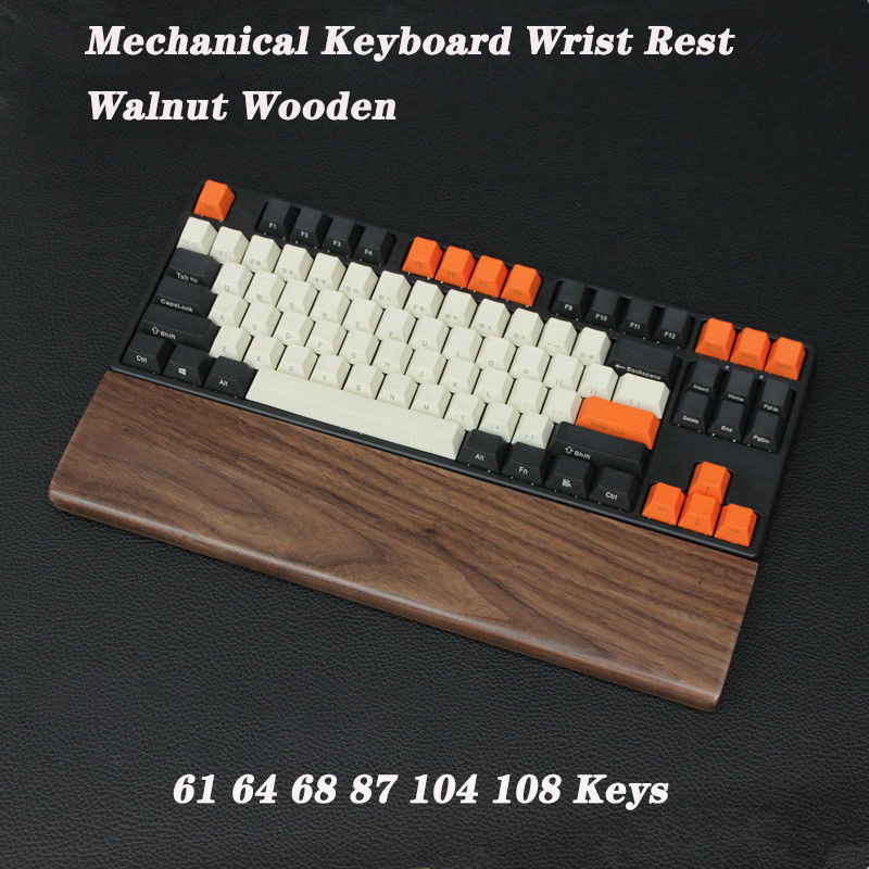 Walnut Wood Mechanical Keyboar - Wrist Rest Wood ulasan dan harga