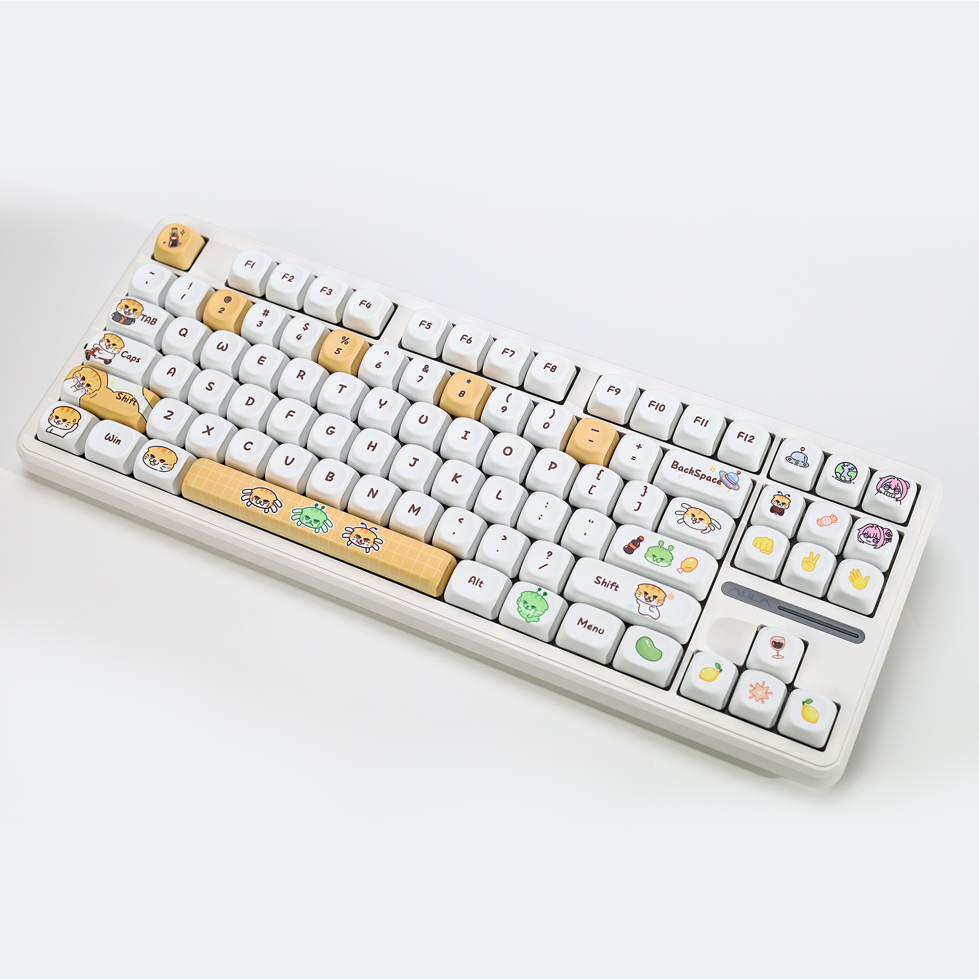 KBDiy Cute Bad Cat Theme Keyca - Gaming Keyboard No Number Pad ulasan dan harga