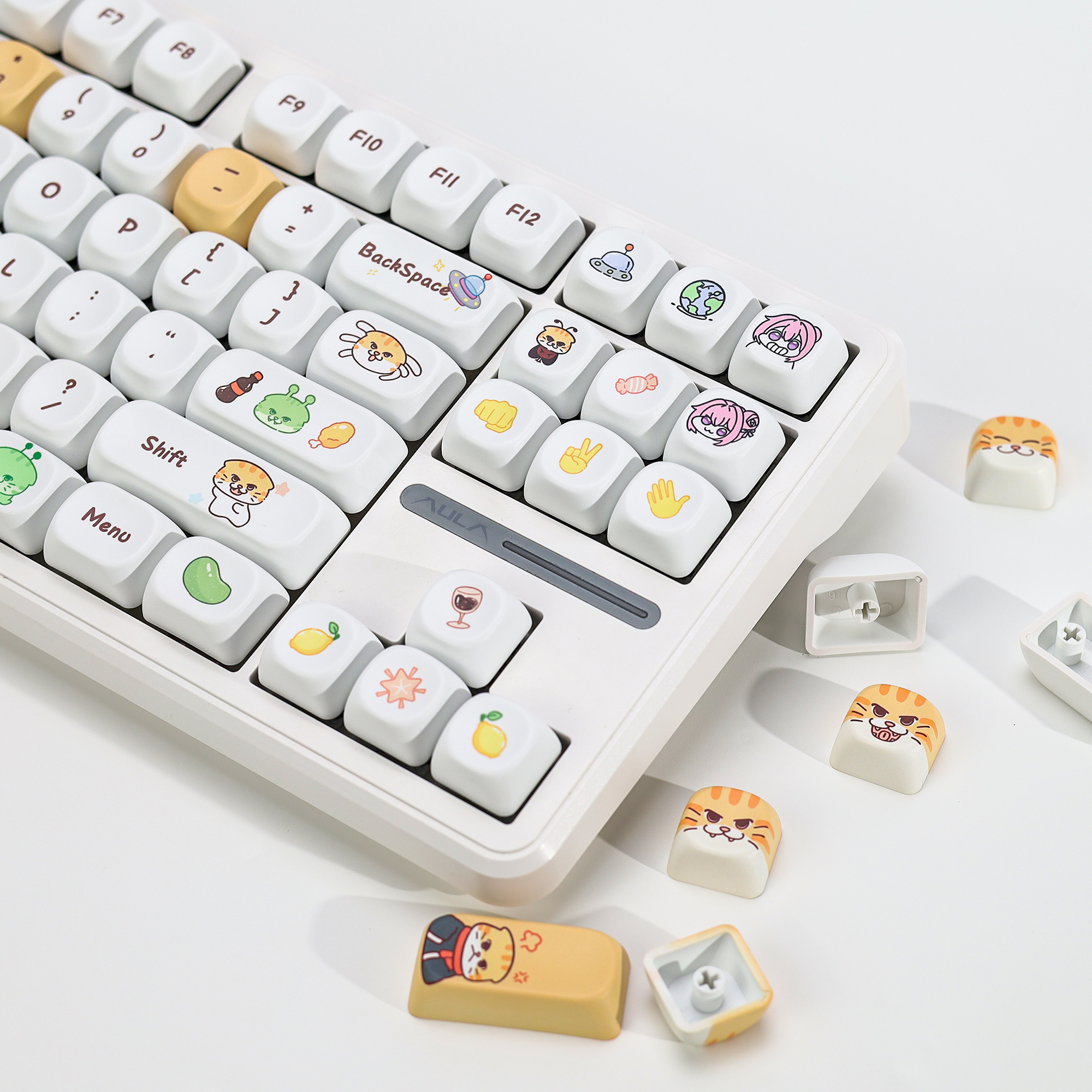 KBDiy Cute Bad Cat Theme Keyca - Gaming Keyboard No Number Pad ulasan dan harga