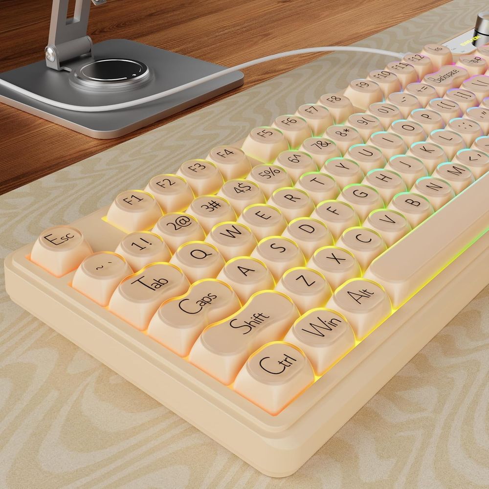 98-Key Creamy Gaming Keyboard  - Gaming Keyboard No Number Pad ulasan dan harga