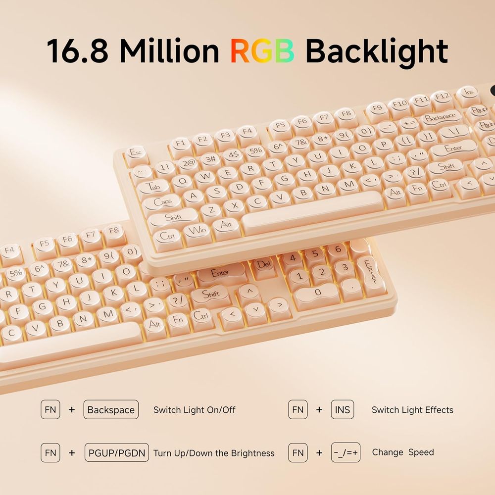 98-Key Creamy Gaming Keyboard  - Gaming Keyboard No Number Pad ulasan dan harga