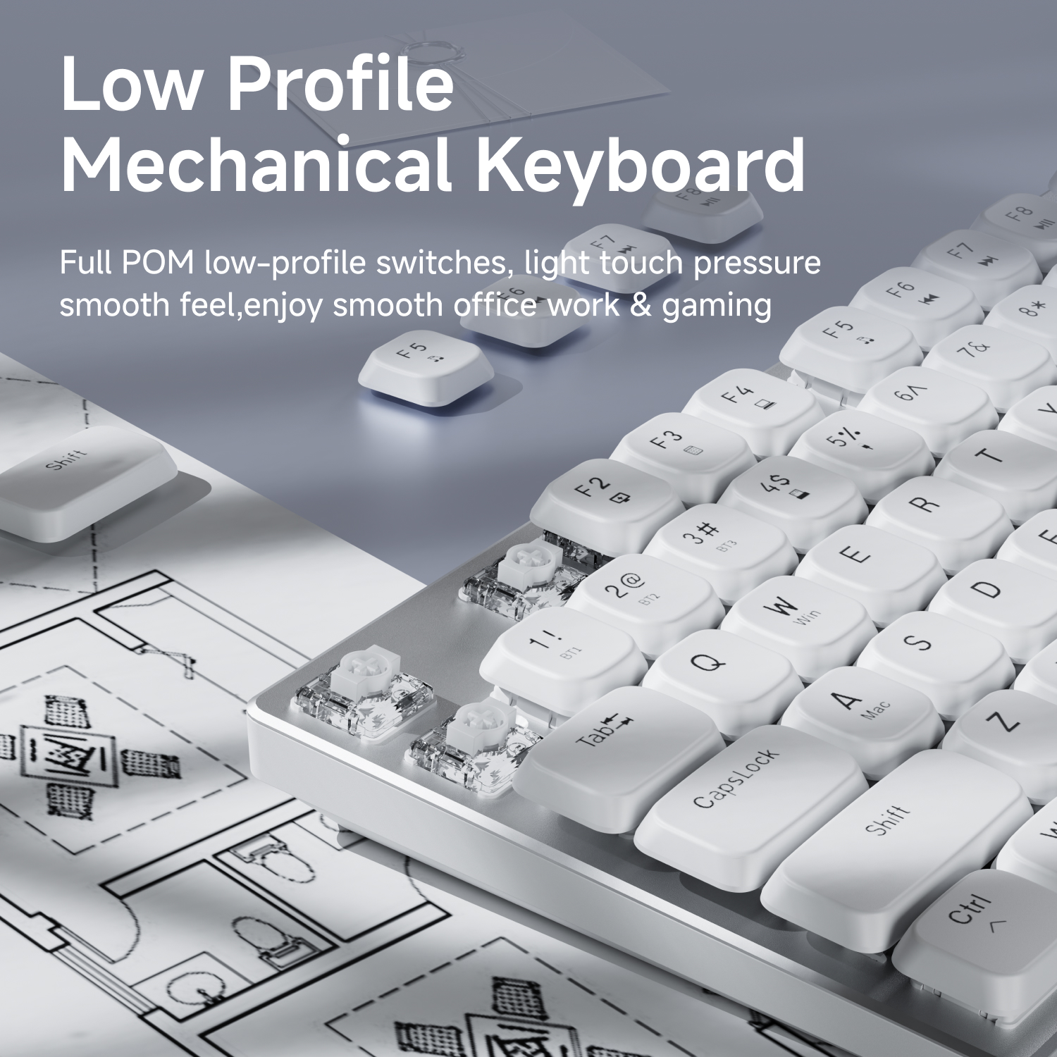 EWEADN Wireless Low-Profile Me - Gaming Keyboard Mechanical Wireless ulasan dan harga