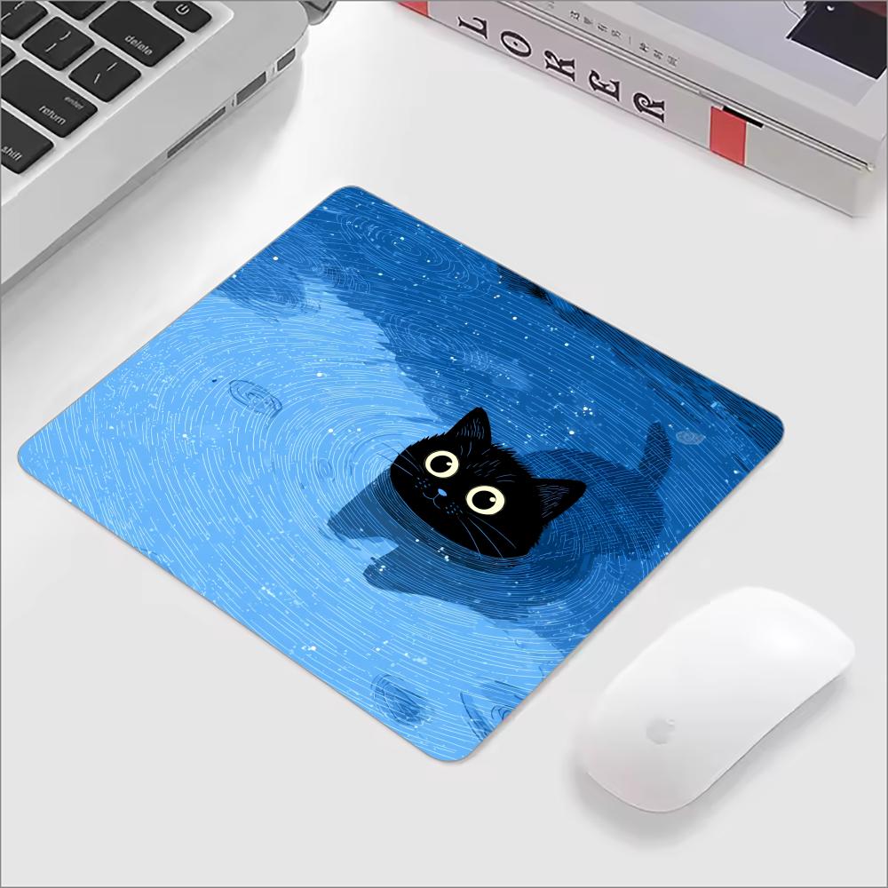 Cute Black Cat Glass Mouse Pad - Keyboard Gaming Black ulasan dan harga