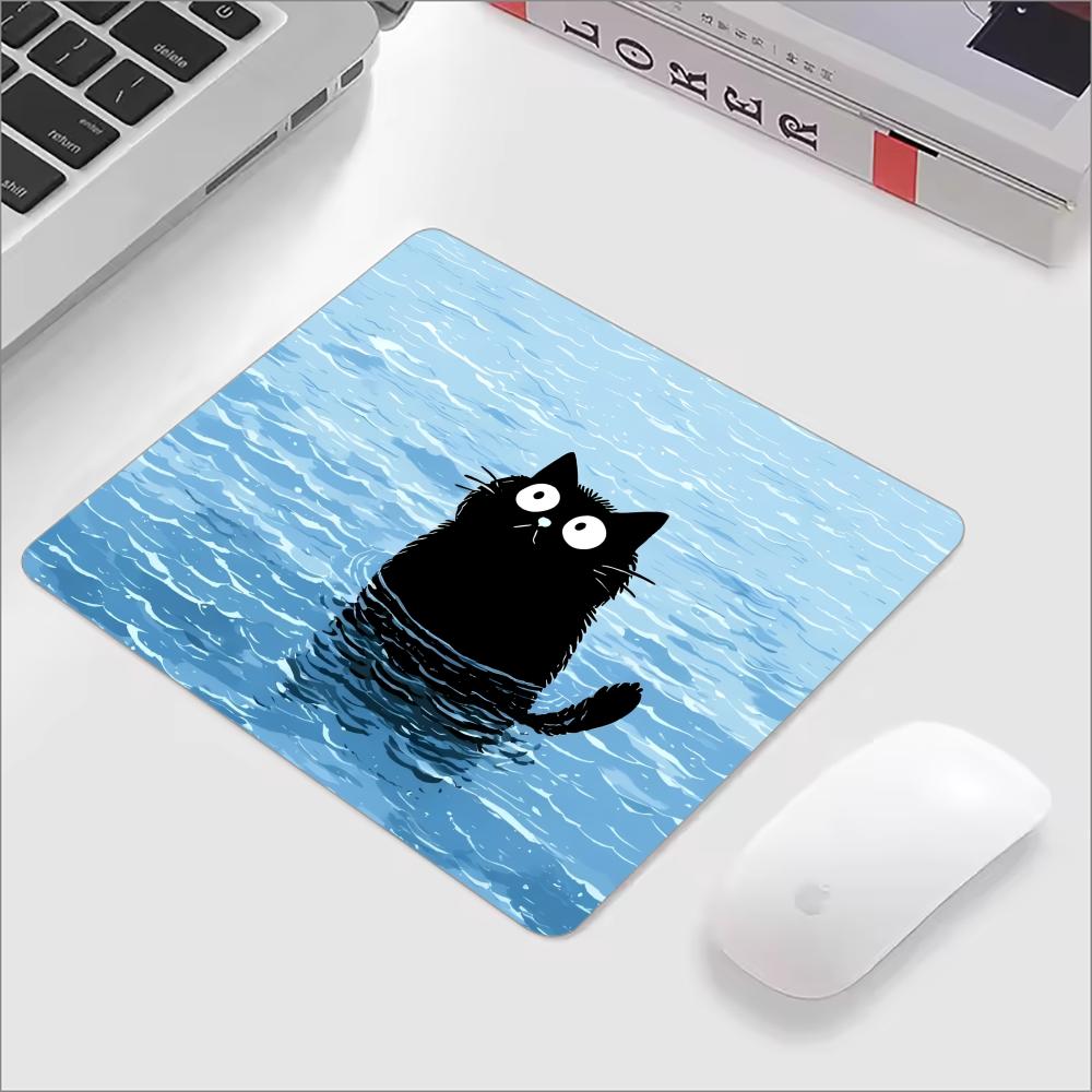 Cute Black Cat Glass Mouse Pad - Keyboard Gaming Black ulasan dan harga