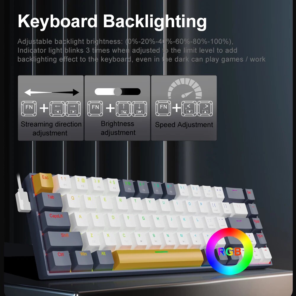 E-YOOSO Z686 RGB USB 60% Mini  - Gaming Keyboard E Yooso ulasan dan harga