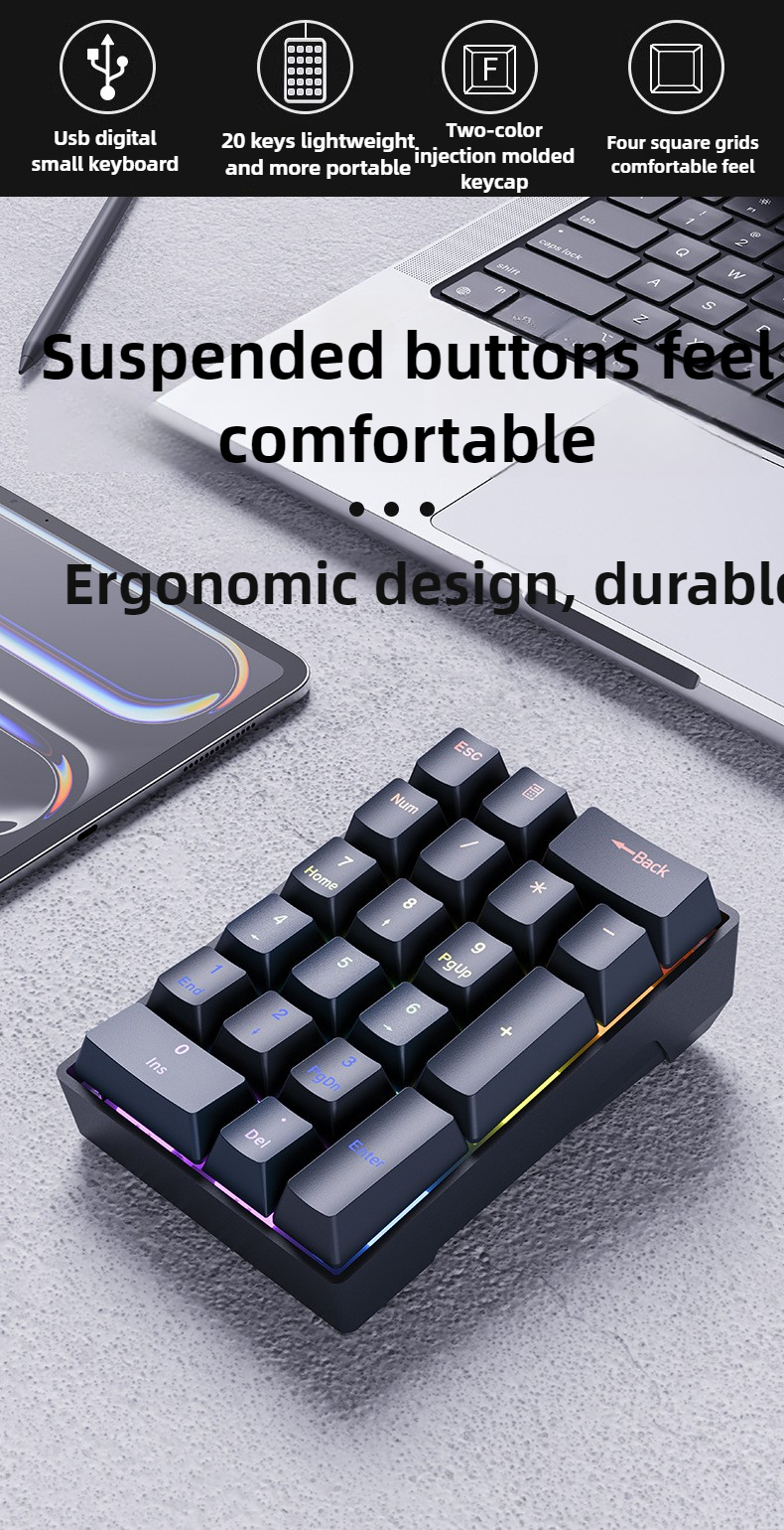 20 Keys Numeric Mechanical Wir - Gaming Keyboard No Number Pad ulasan dan harga