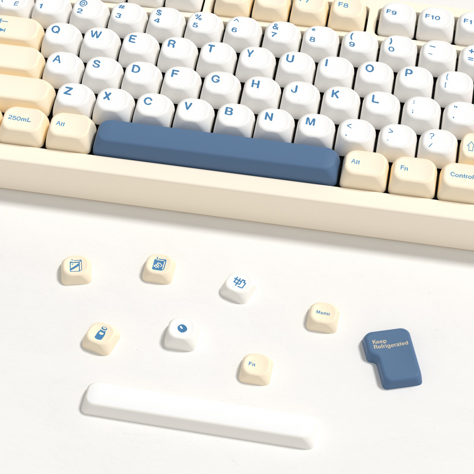 KBDiy GMK Soymilk Keycaps Retr - Gaming Keyboard No Number Pad ulasan dan harga