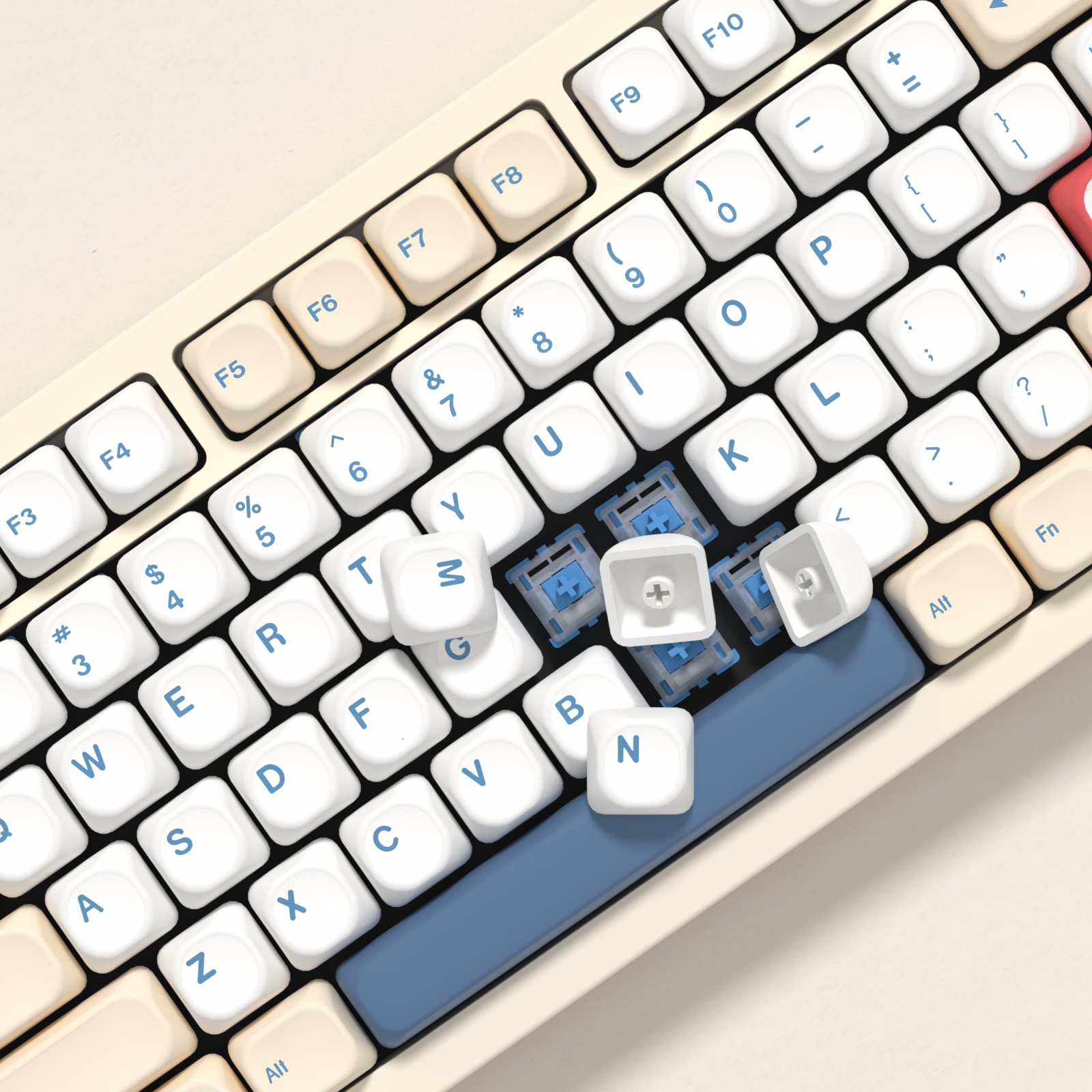 KBDiy GMK Soymilk Keycaps Retr - Gaming Keyboard No Number Pad ulasan dan harga