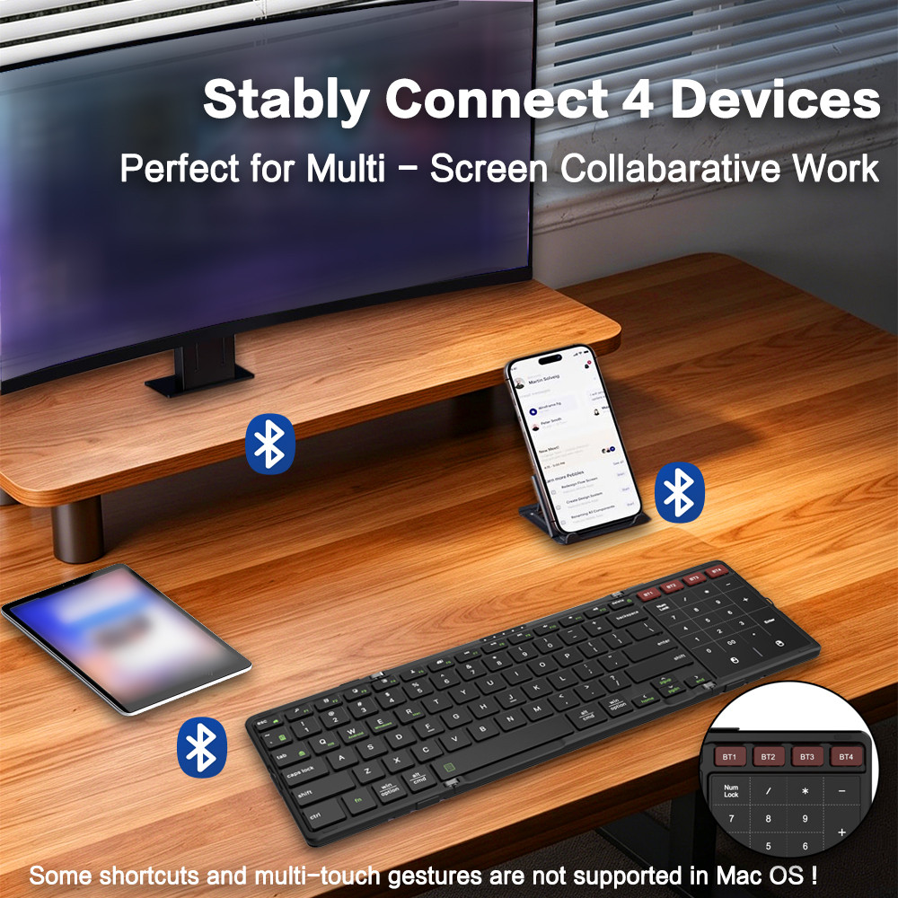 JOMAA Foldable Bluetooth Keybo - Gaming Keyboard No Number Pad ulasan dan harga