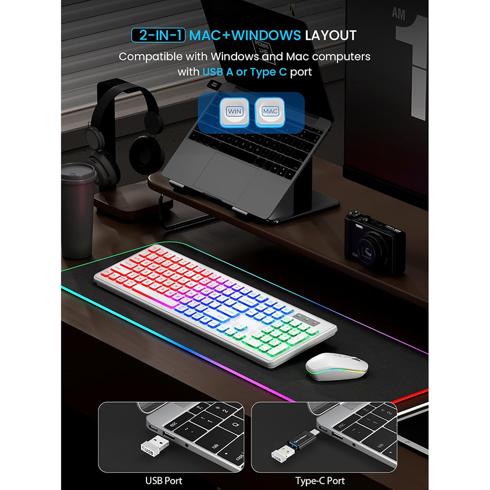 Backlit Wireless Keyboard and  - Gaming Keyboard Extension ulasan dan harga
