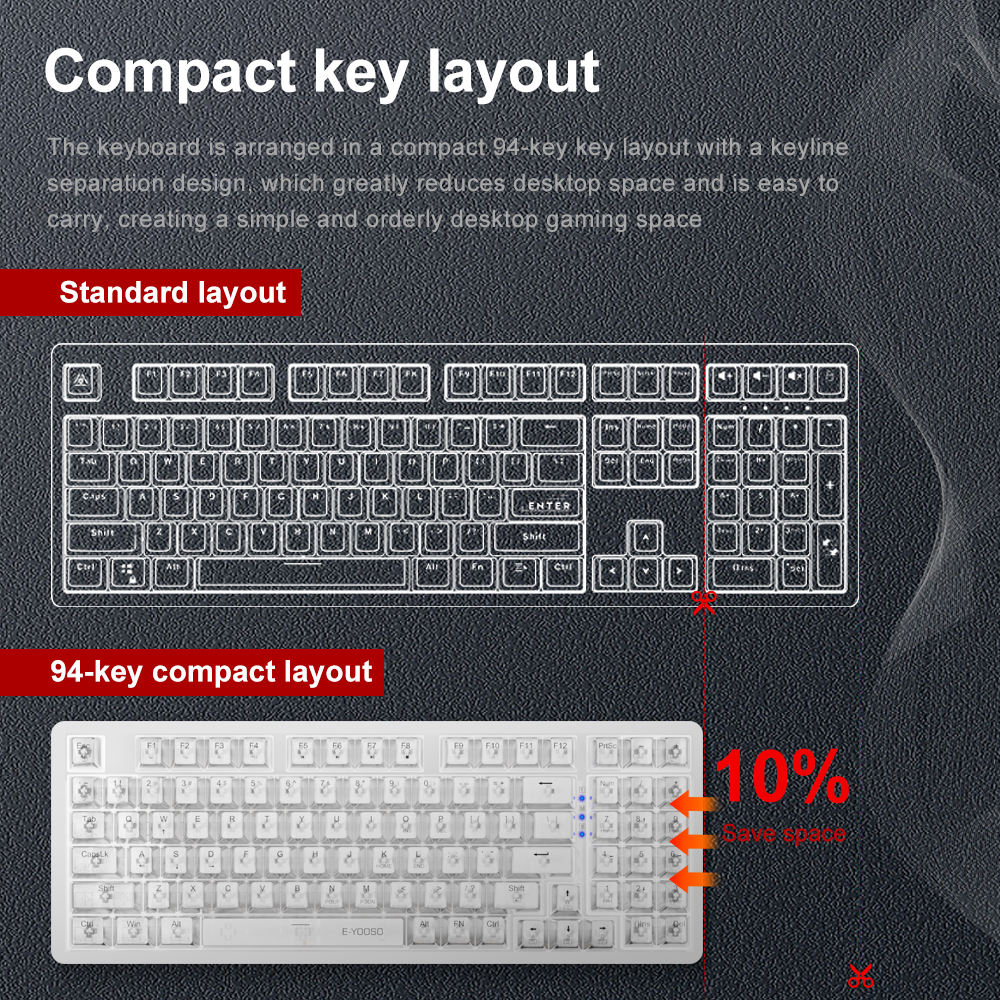 E-YOOSO Z94 USB Mechanical Gam - Gaming Keyboard E Yooso ulasan dan harga